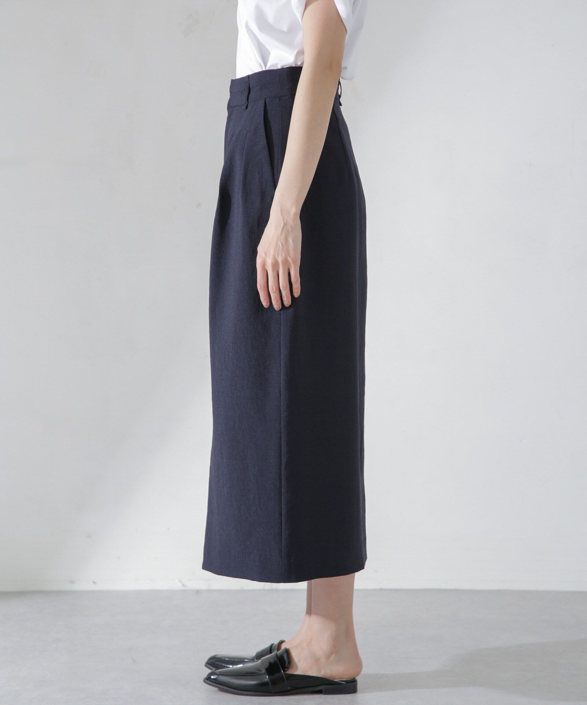 nano･universe「<洗濯機使用可><ﾉﾝｱｲﾛﾝ>ﾒﾗﾝｼﾞﾄﾞﾗｲ ｿﾌﾄｺｸｰﾝｽｶｰ  」|スカート|