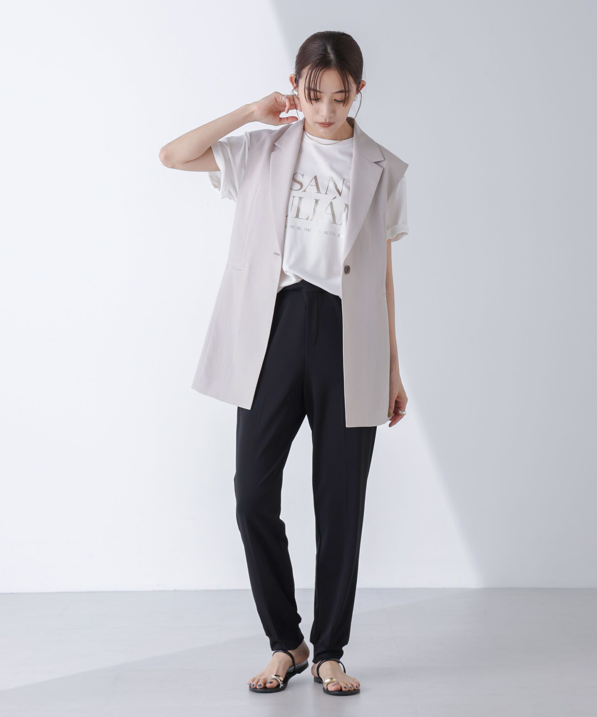 nano･universe「AtPARK＆DAILYWEAR/スリットジョガーパンツ（セットアップ可）」|チノ|