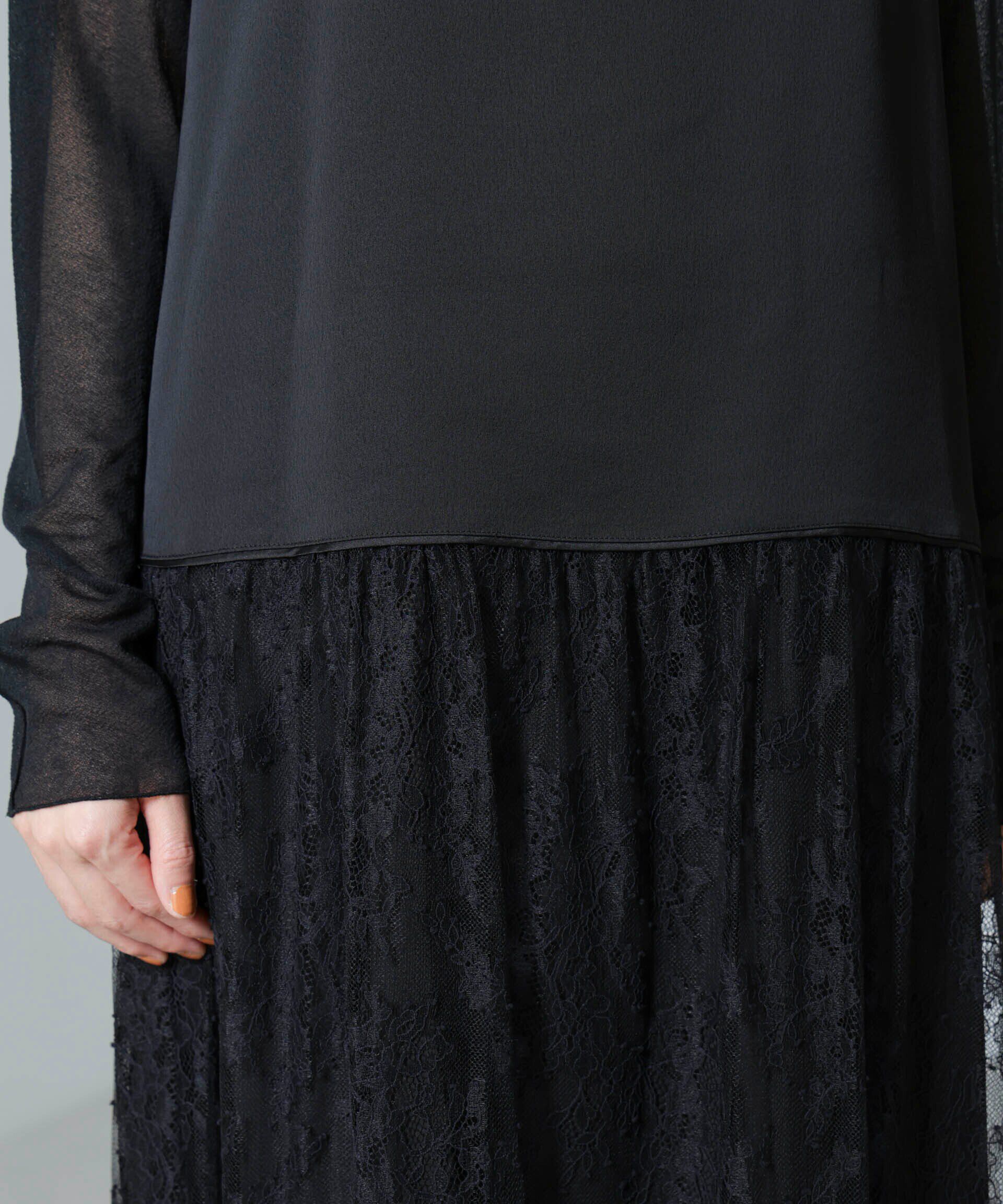 nano･universe「レース切り替えサテンキャミワンピース」|ワンピース|