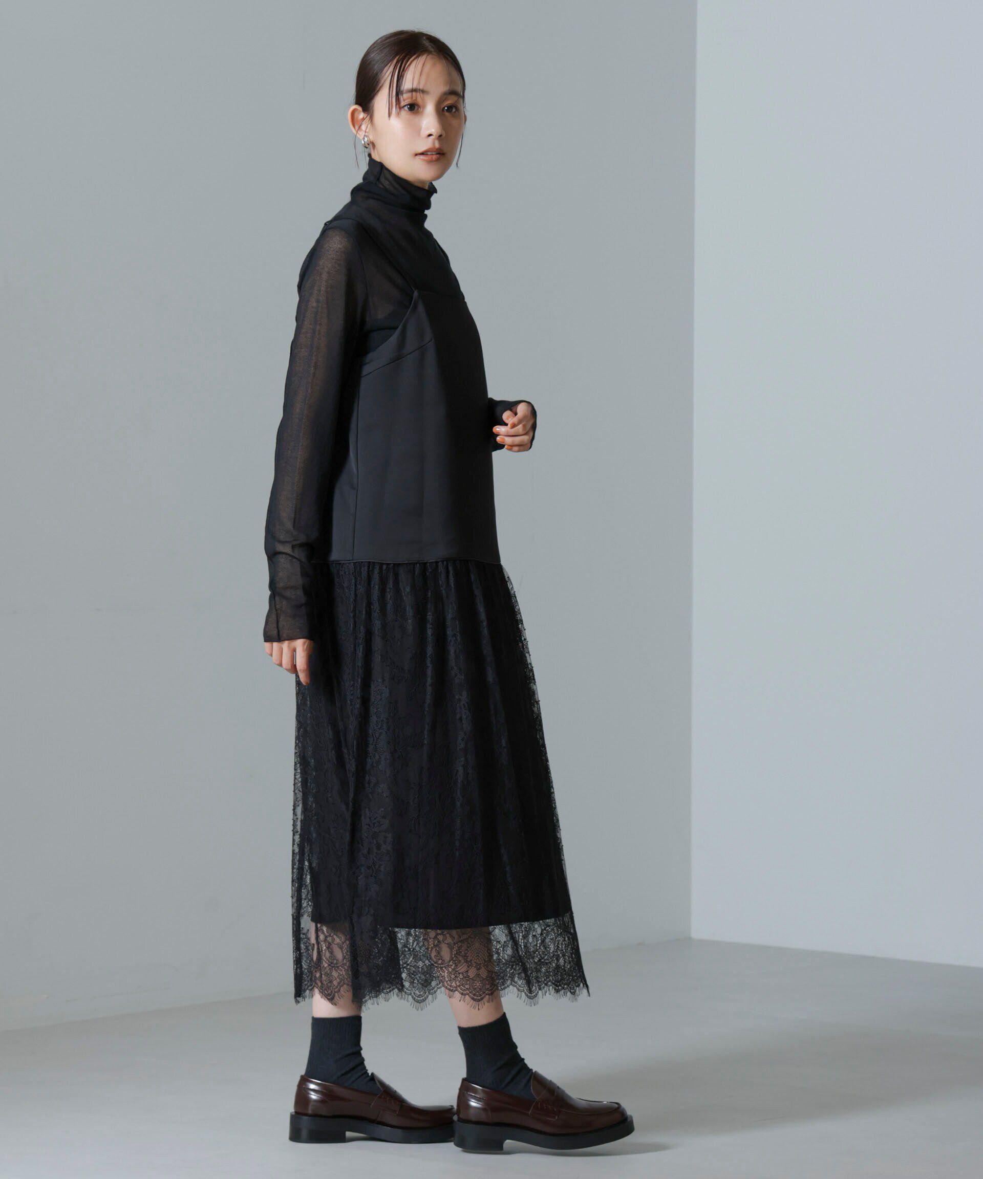 nano･universe「レース切り替えサテンキャミワンピース」|ワンピース|