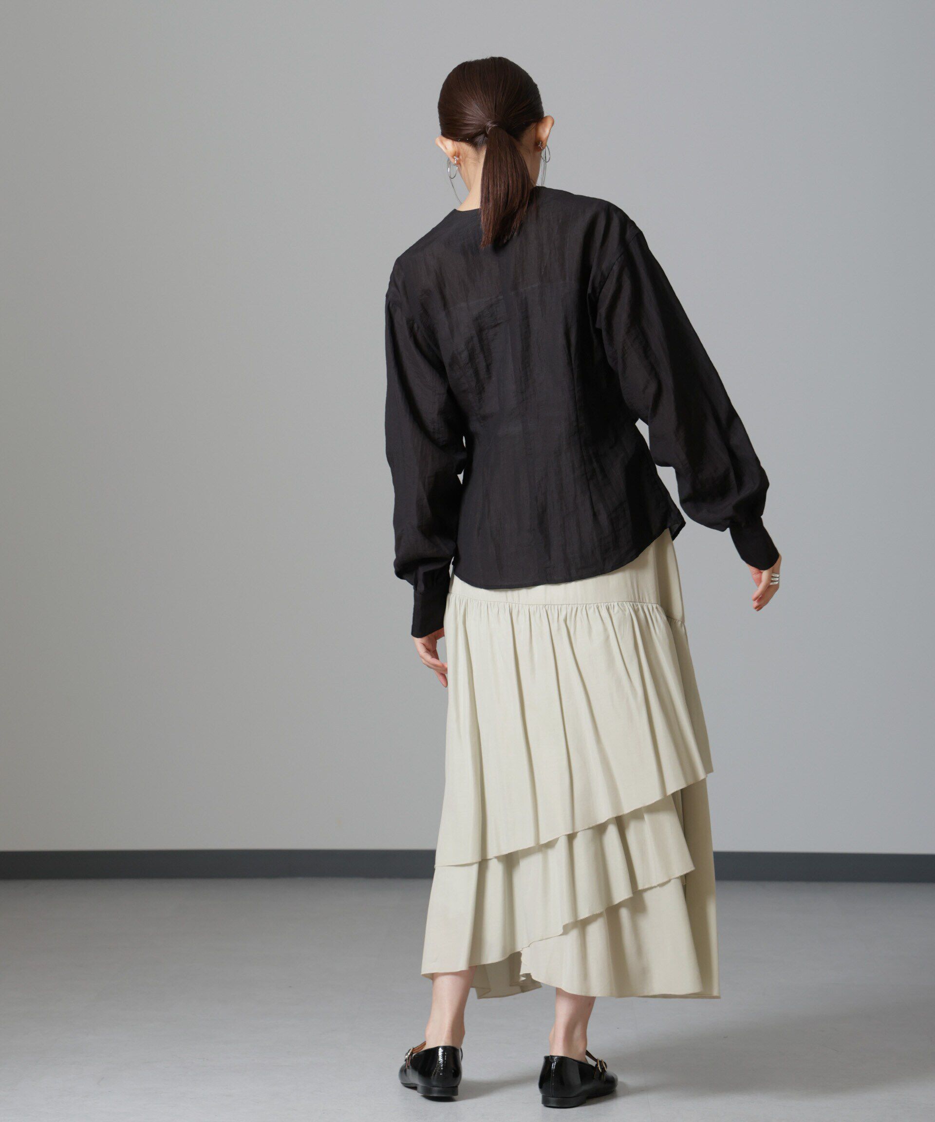 nano･universe「オーバーラップティアードスカート」|スカート|