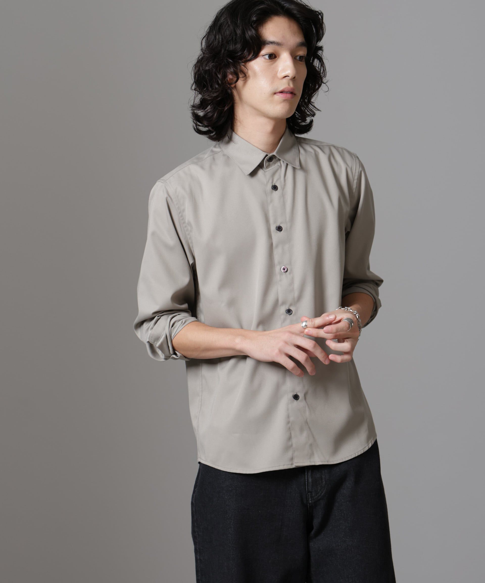 nano･universe「スタンダードレギュラーカラーシャツ/長袖」|シャツ・ブラウス|ライトベージ 1