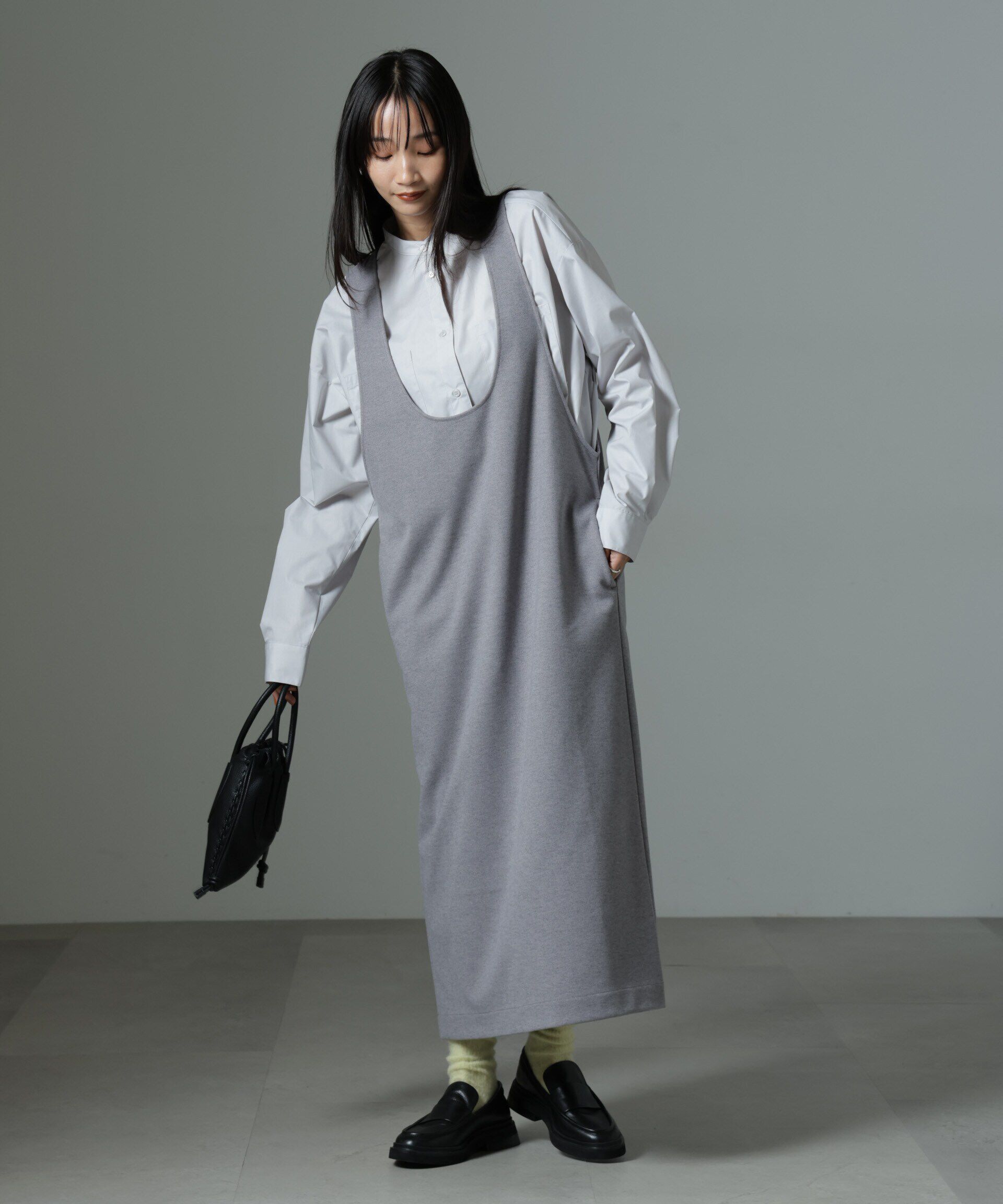 nano･universe「前後2wayクルーネックストレートラインジャンスカ」|ワンピース|