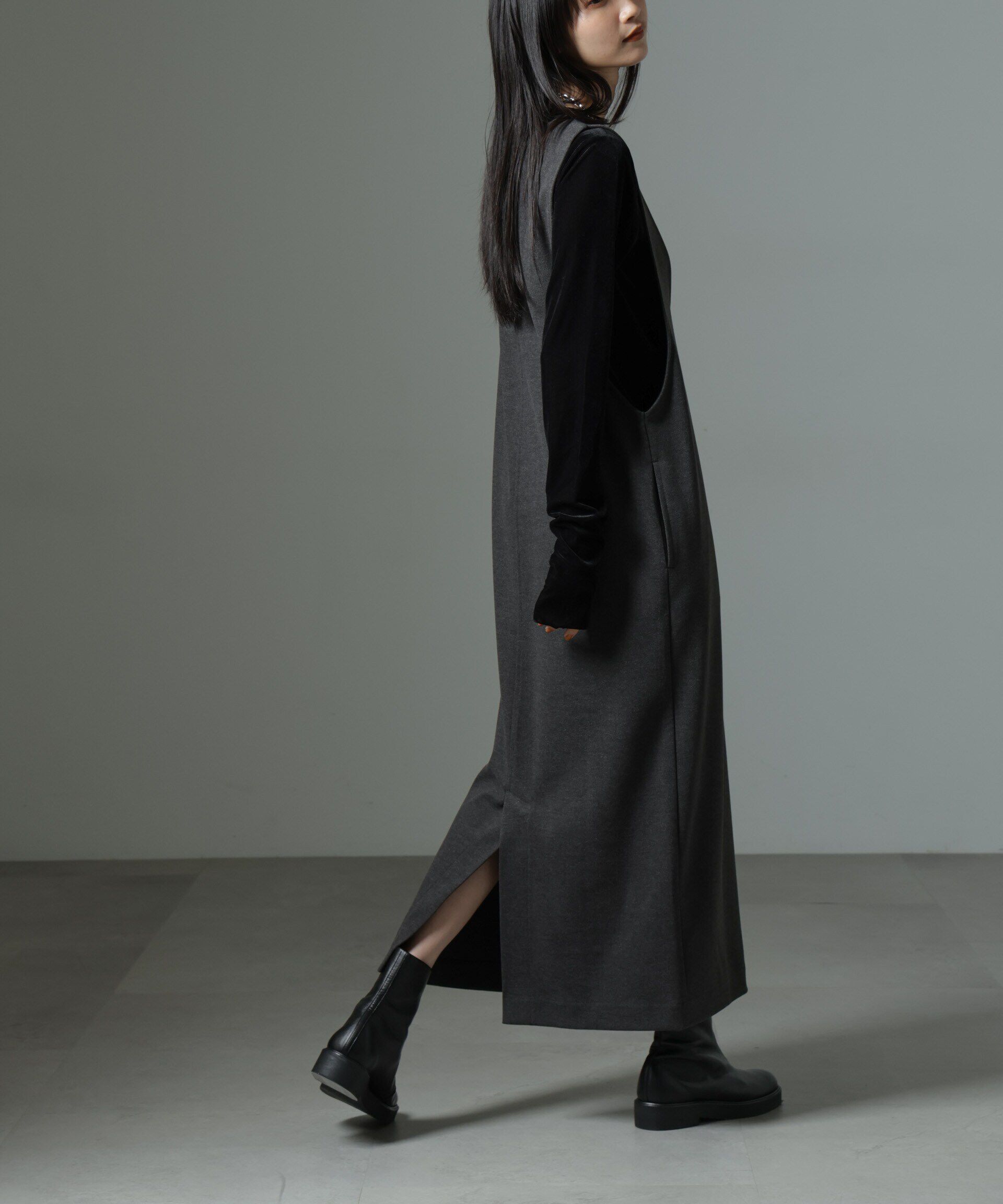 nano･universe「前後2wayクルーネックストレートラインジャンスカ」|ワンピース|