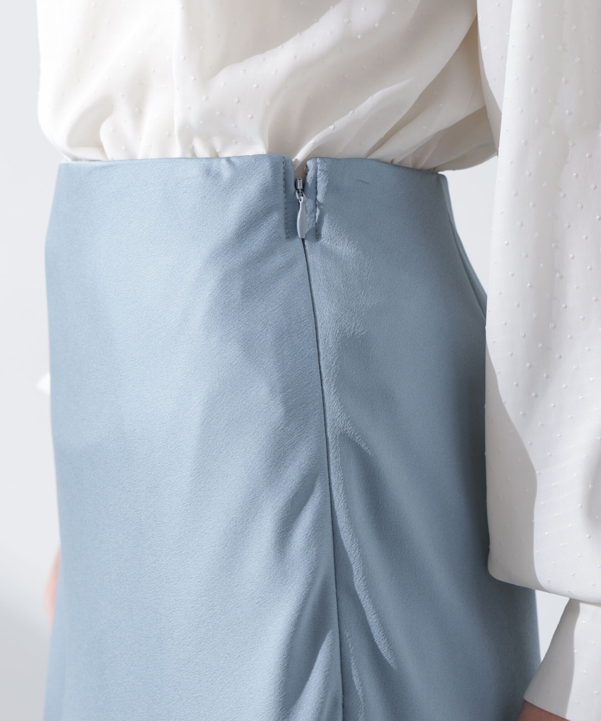 nano･universe「サテンバイヤスロングナロースカート」|スカート|