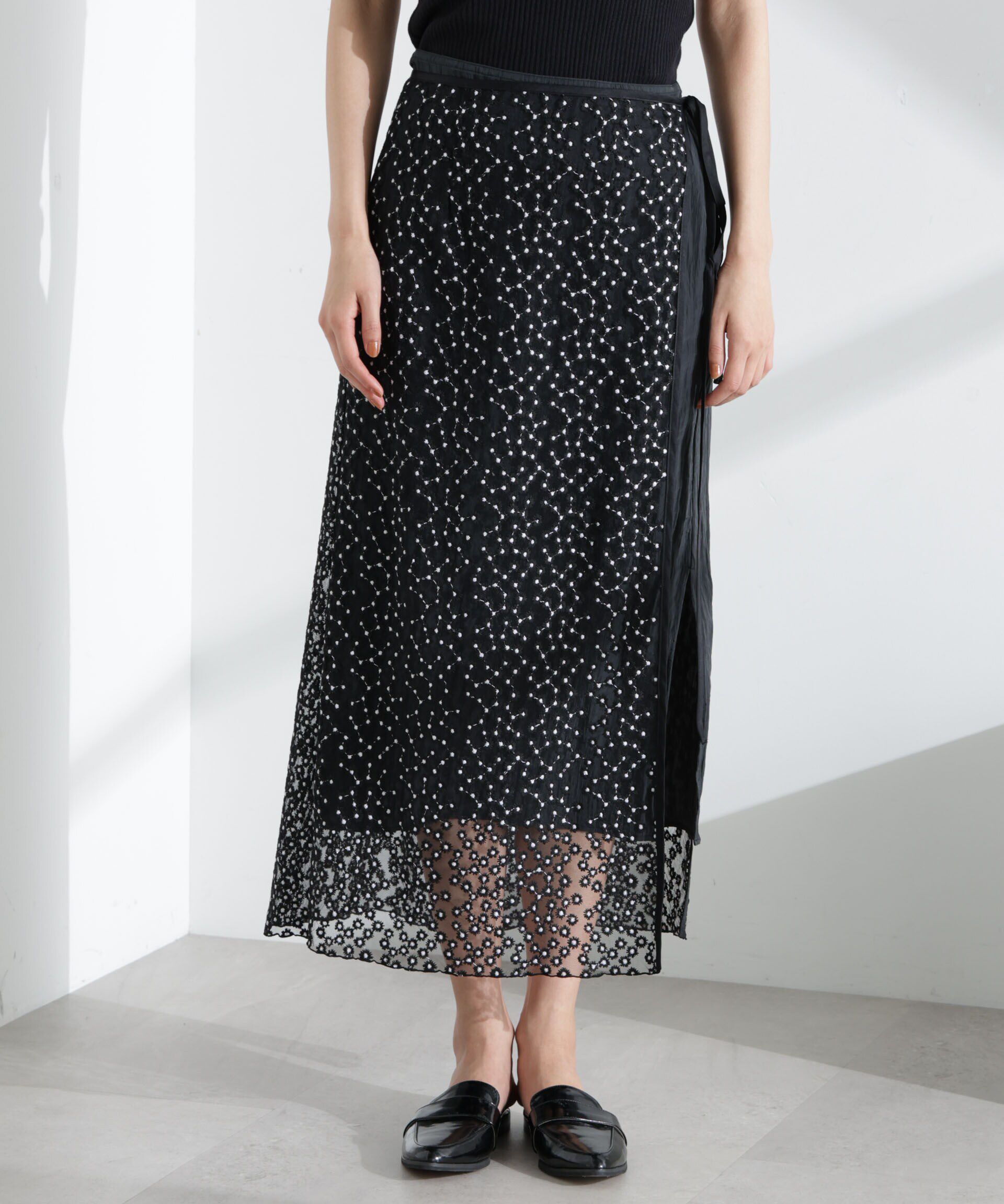 nano･universe「レースラップスカート」|スカート|