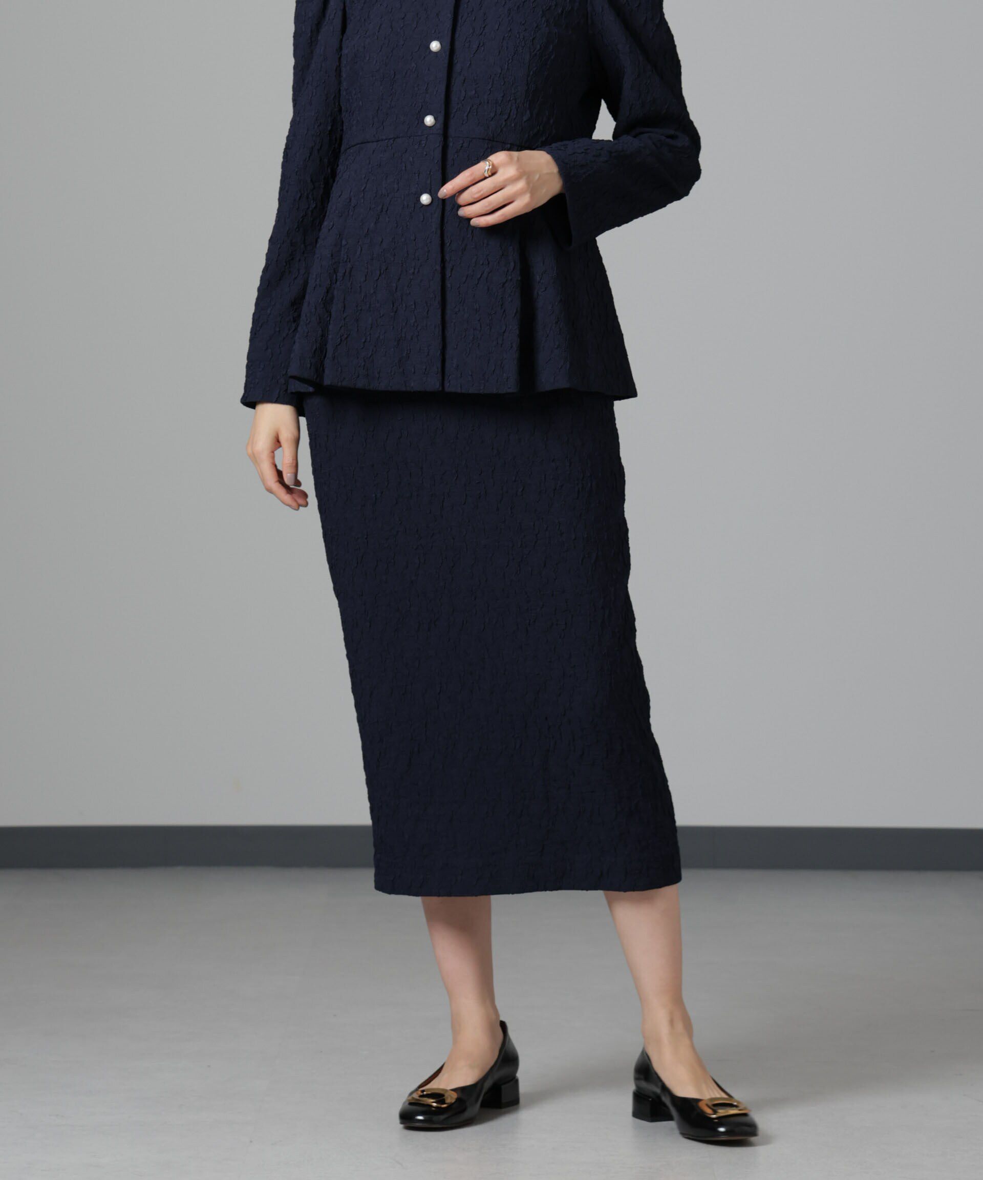 nano･universe「troisiemechaco/パフィージャガード スカート(セットアップ可)」|スカート|ネイビー