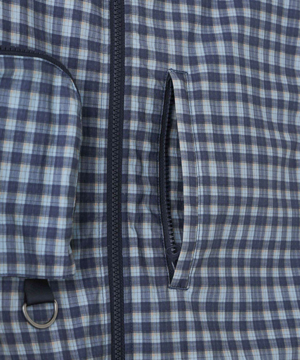 nano･universe「「HOTEL PALACE」オテルパラス デジタルプリントトラベルチェックベスト」|ダウンベスト・ベスト|