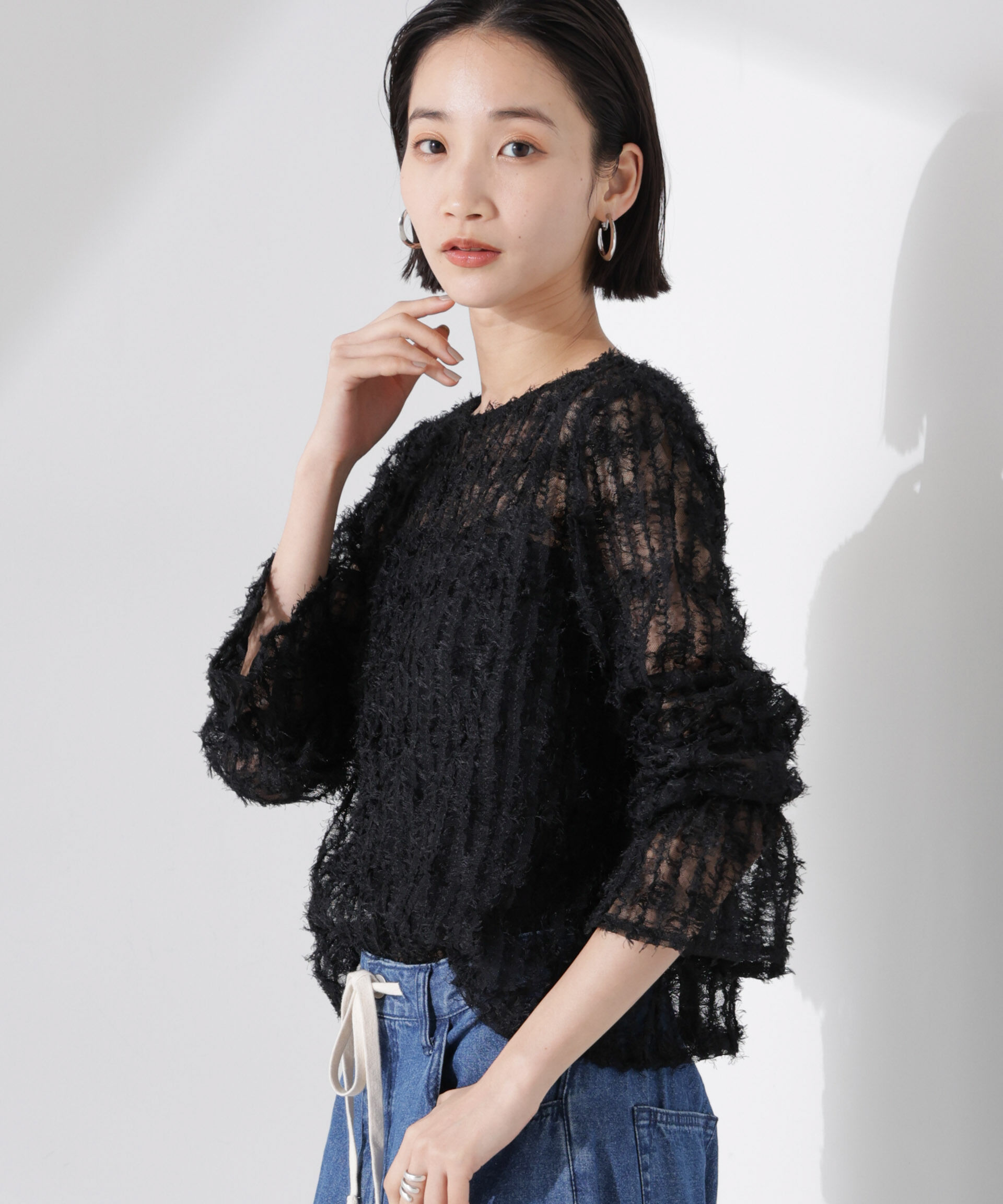 nano･universe「フリンジチュール前後2wayブラウス（セットアップ可）」|シャツ・ブラウス|