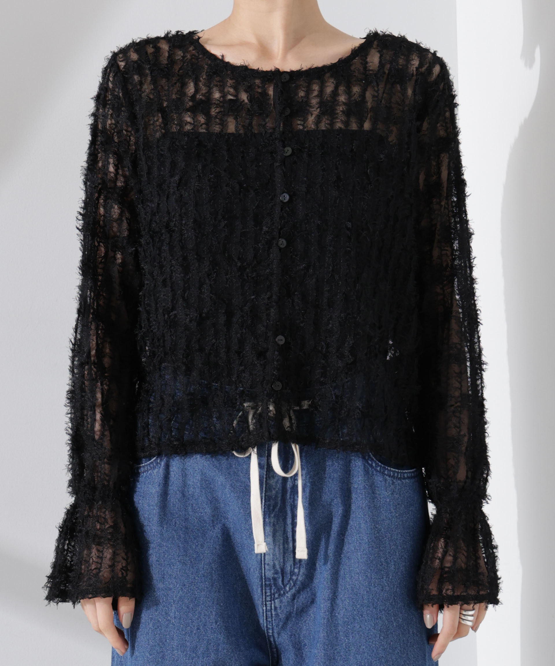 nano･universe「フリンジチュール前後2wayブラウス（セットアップ可）」|シャツ・ブラウス|