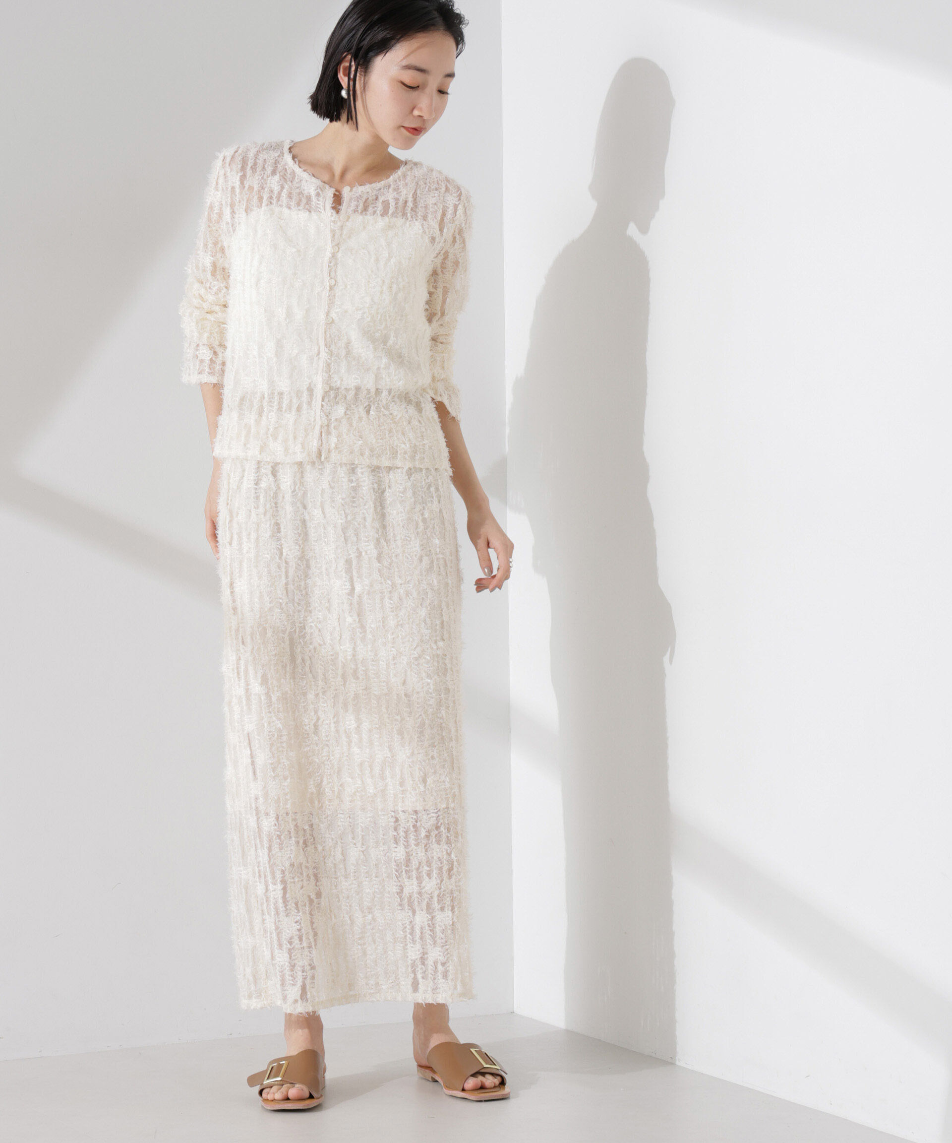 nano･universe「フリンジチュール前後2wayブラウス（セットアップ可）」|シャツ・ブラウス|