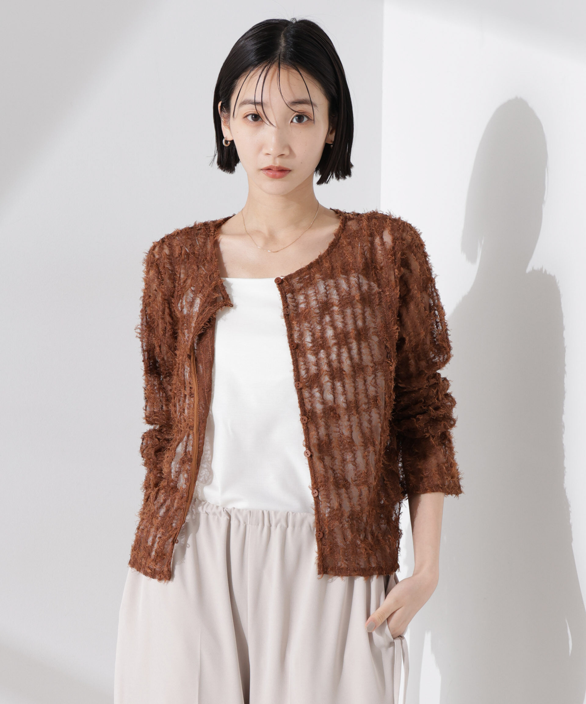 nano･universe「フリンジチュール前後2wayブラウス（セットアップ可）」|シャツ・ブラウス|