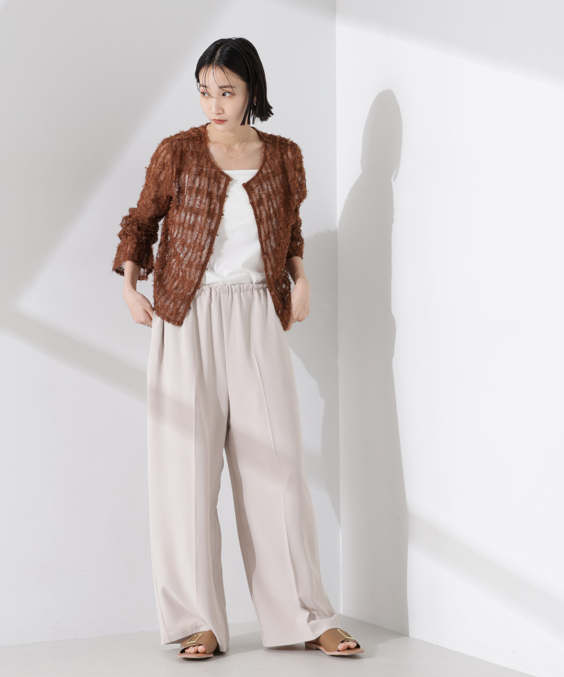 nano･universe「フリンジチュール前後2wayブラウス（セットアップ可）」|シャツ・ブラウス|