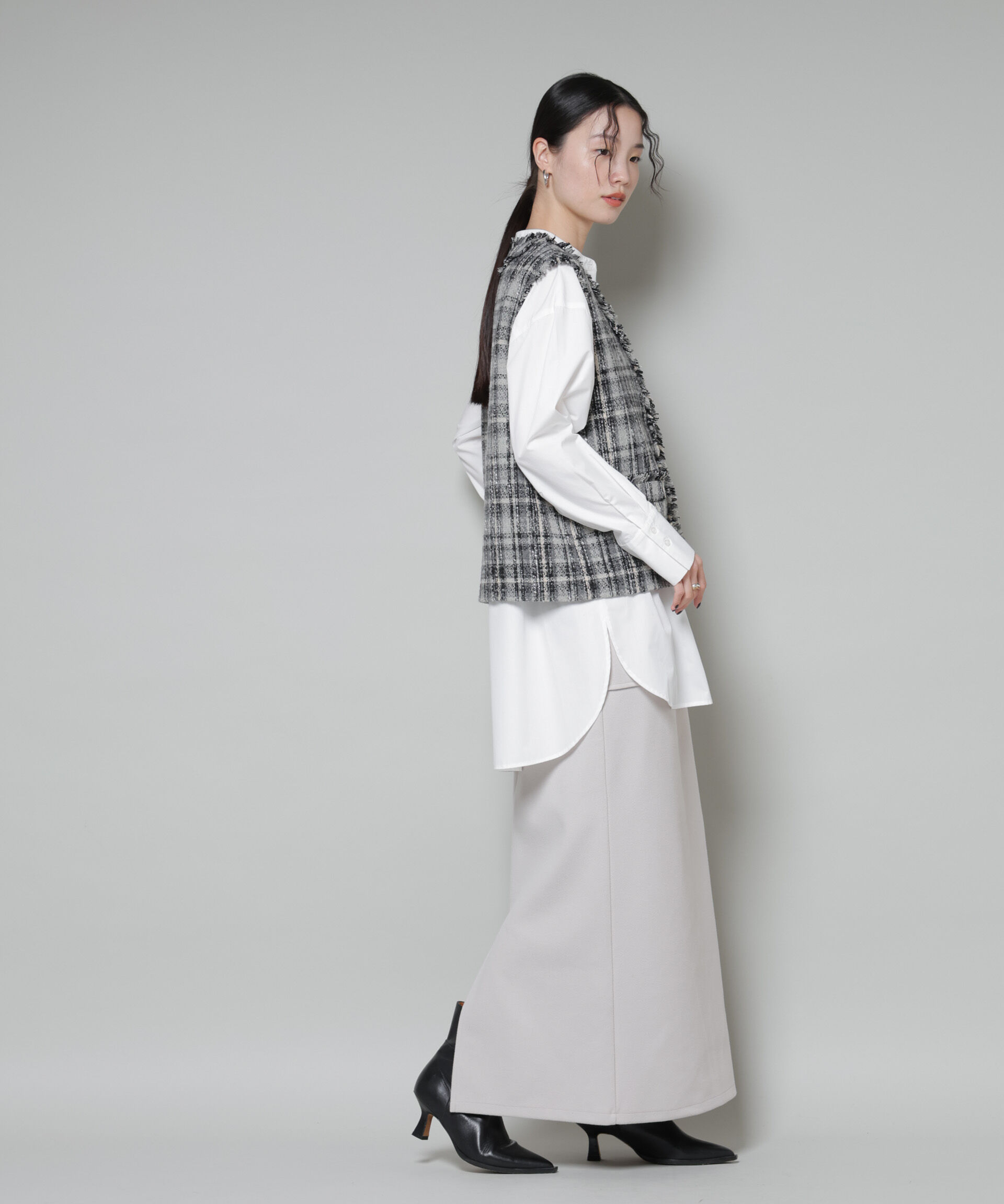 nano･universe「ソフトメルトンジャージーナローロングスカート(セットアップ可)」|スカート|