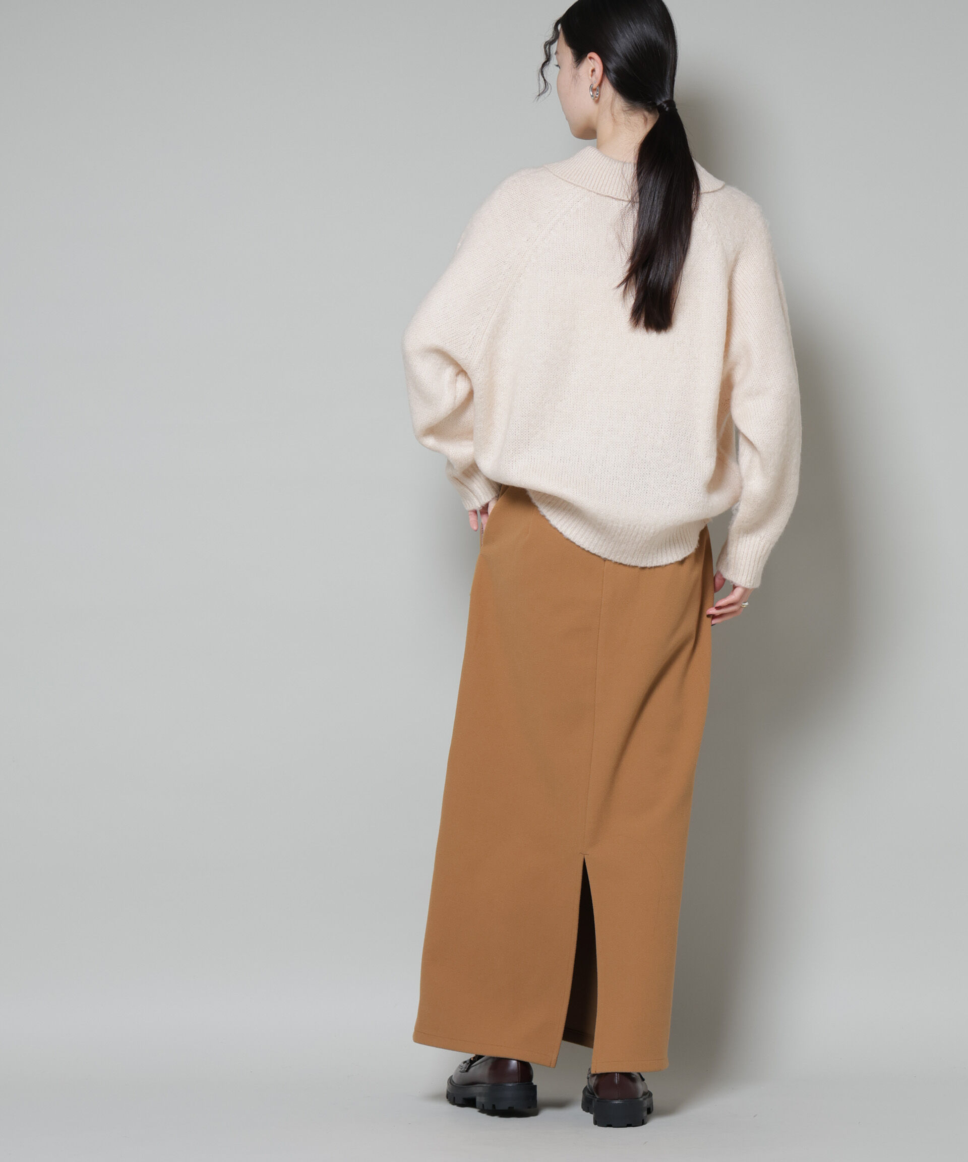 nano･universe「ソフトメルトンジャージーナローロングスカート(セットアップ可)」|スカート|