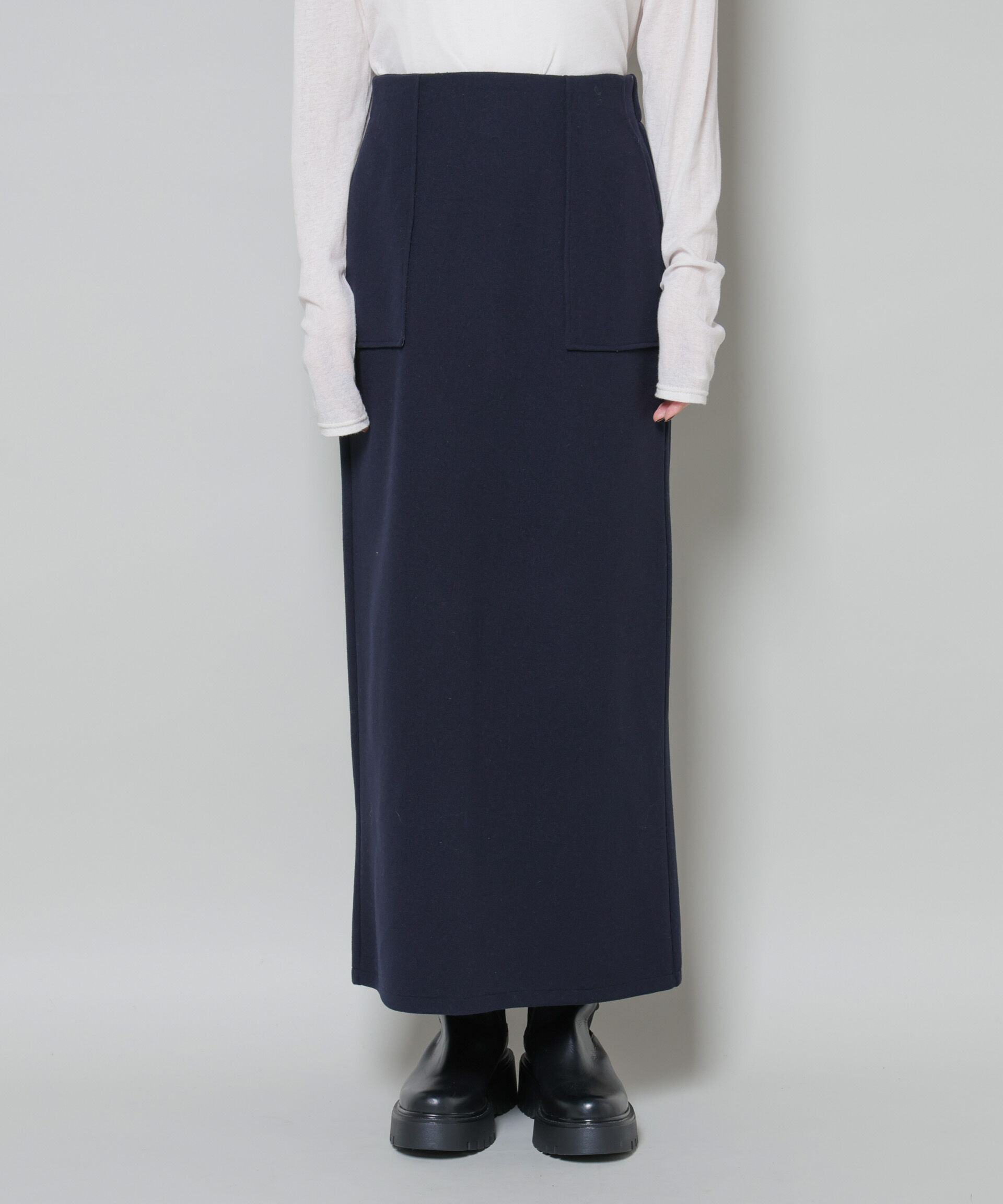 nano･universe「ソフトメルトンジャージーナローロングスカート(セットアップ可)」|スカート|