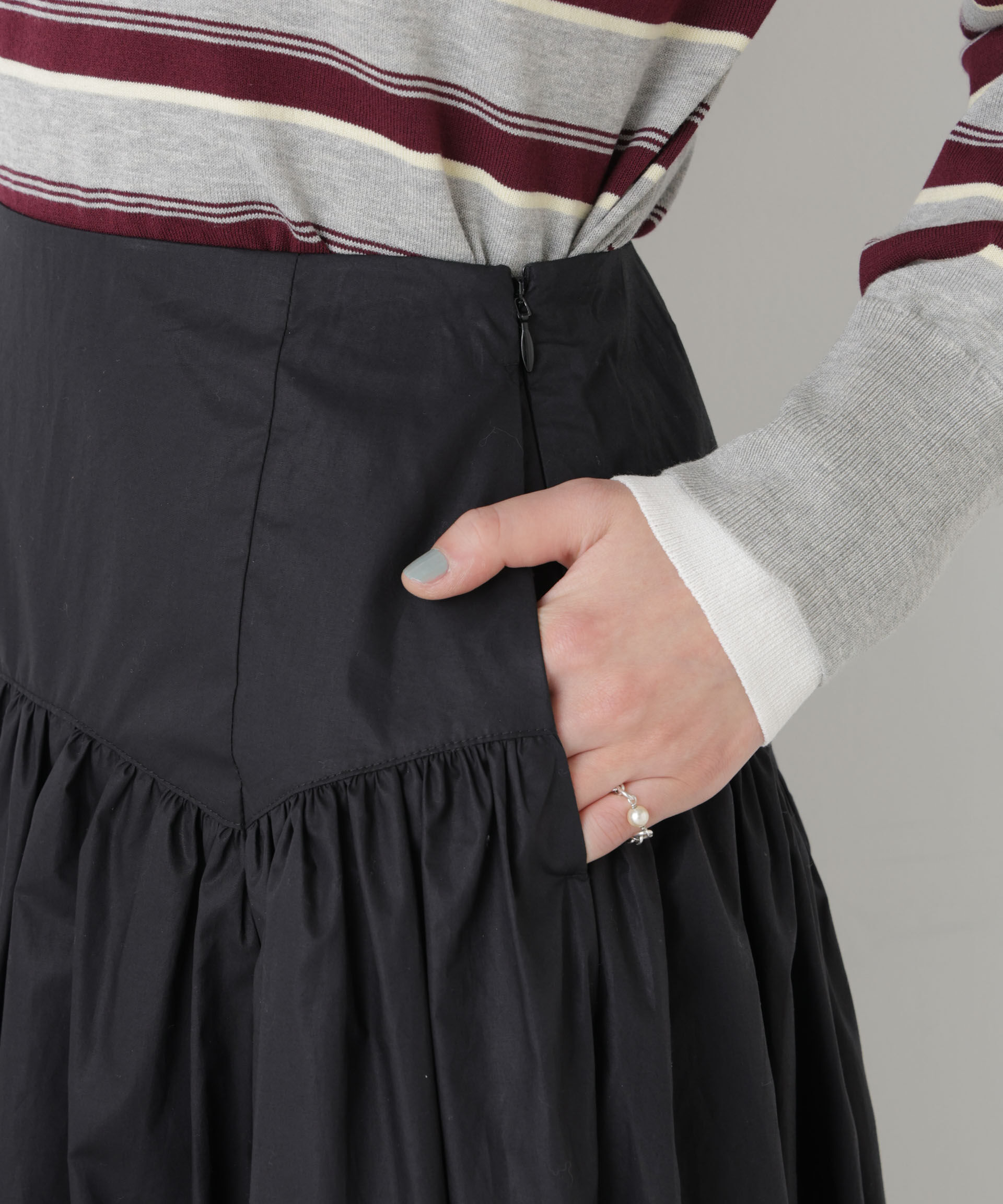 nano･universe「ローギャザーミディスカート」|スカート|