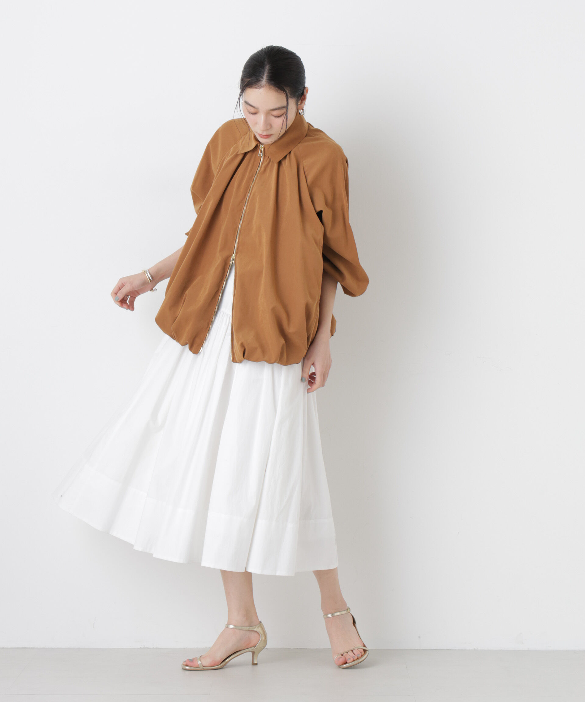 nano･universe「ローギャザーミディスカート」|スカート|