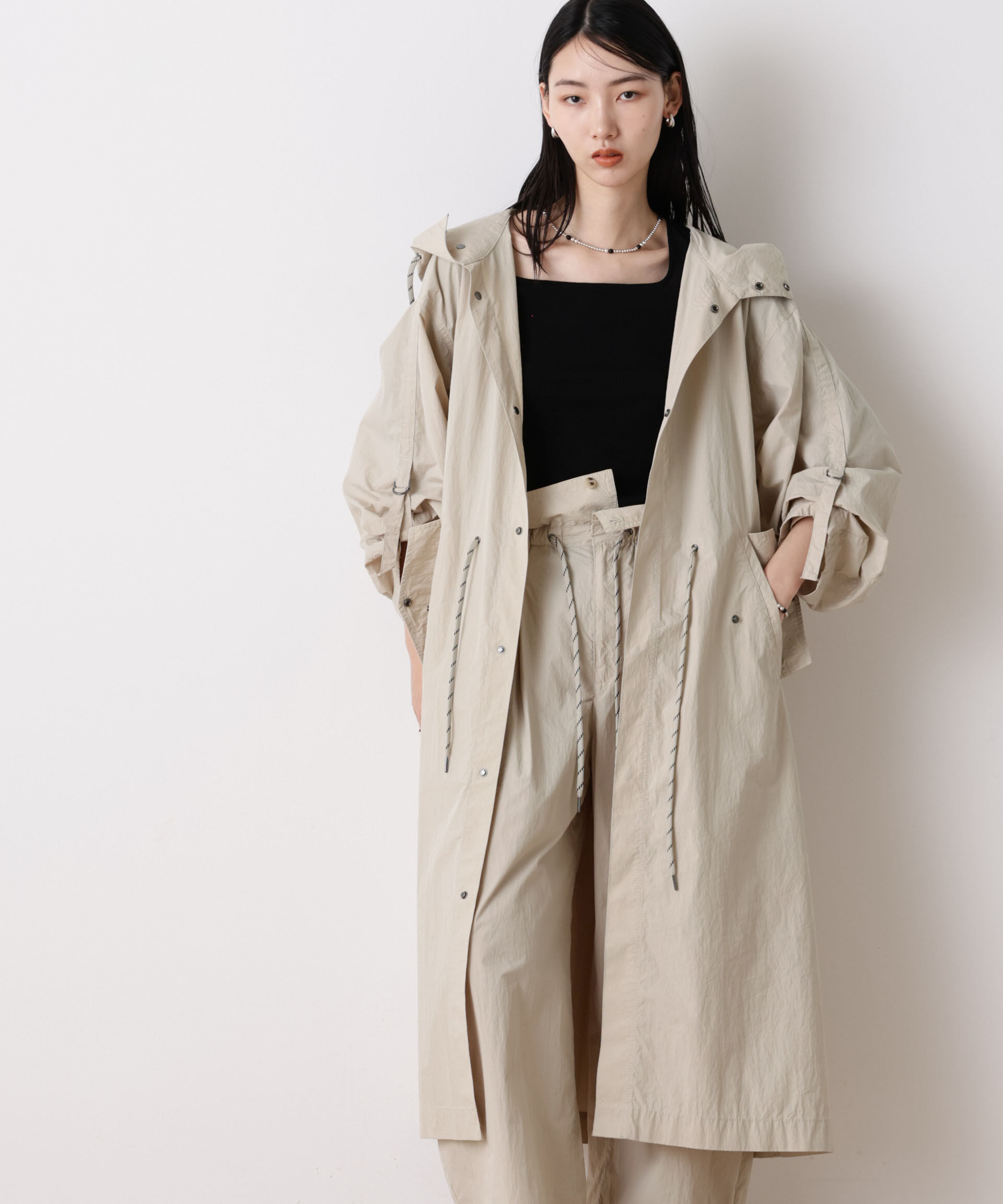 nano･universe「「STEVELOUR」コットンナイロンロングボリュームブルゾン(セットアップ可)」|その他|