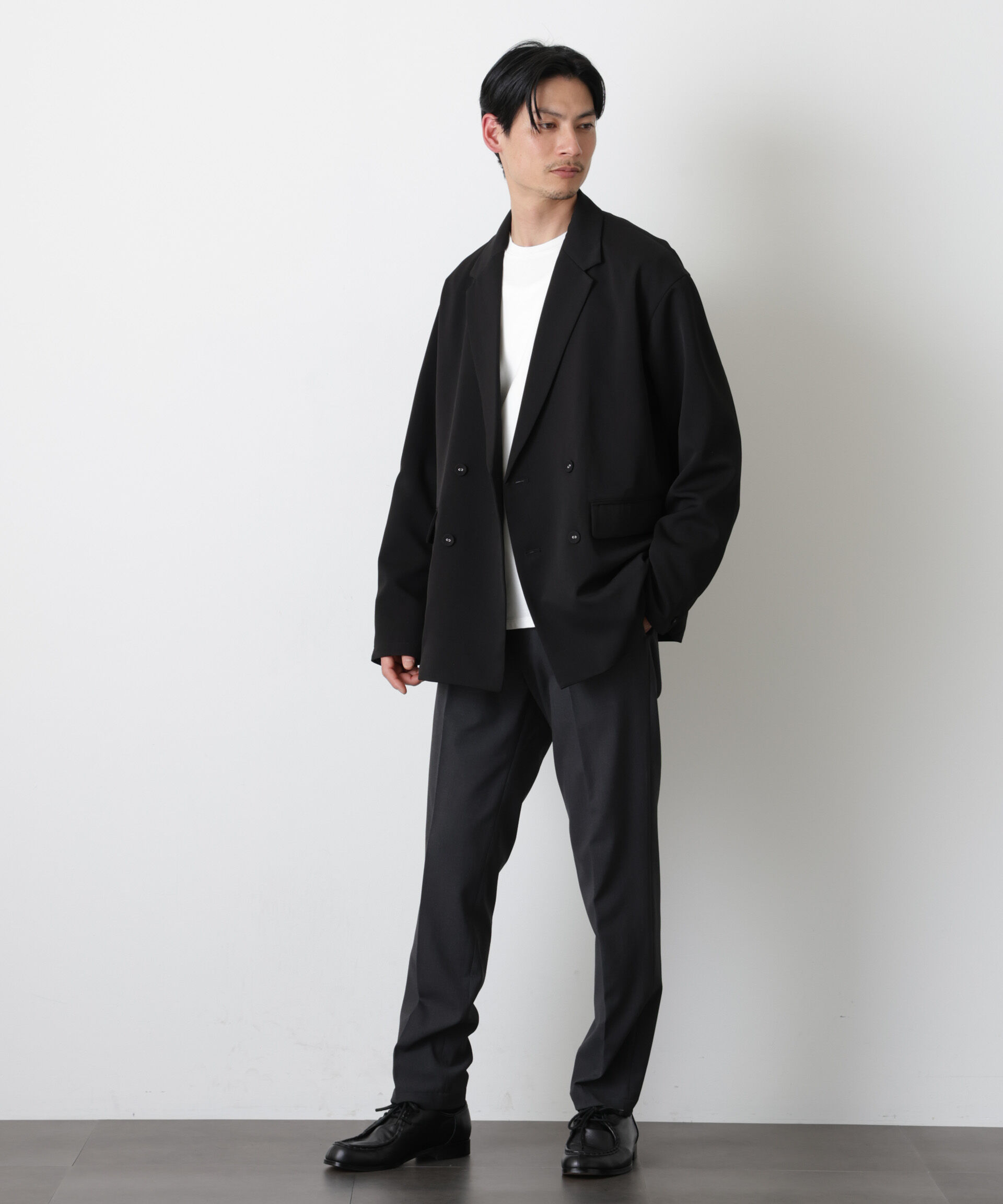 nano･universe「ドレープダブルジャケット」|テーラードジャケット|