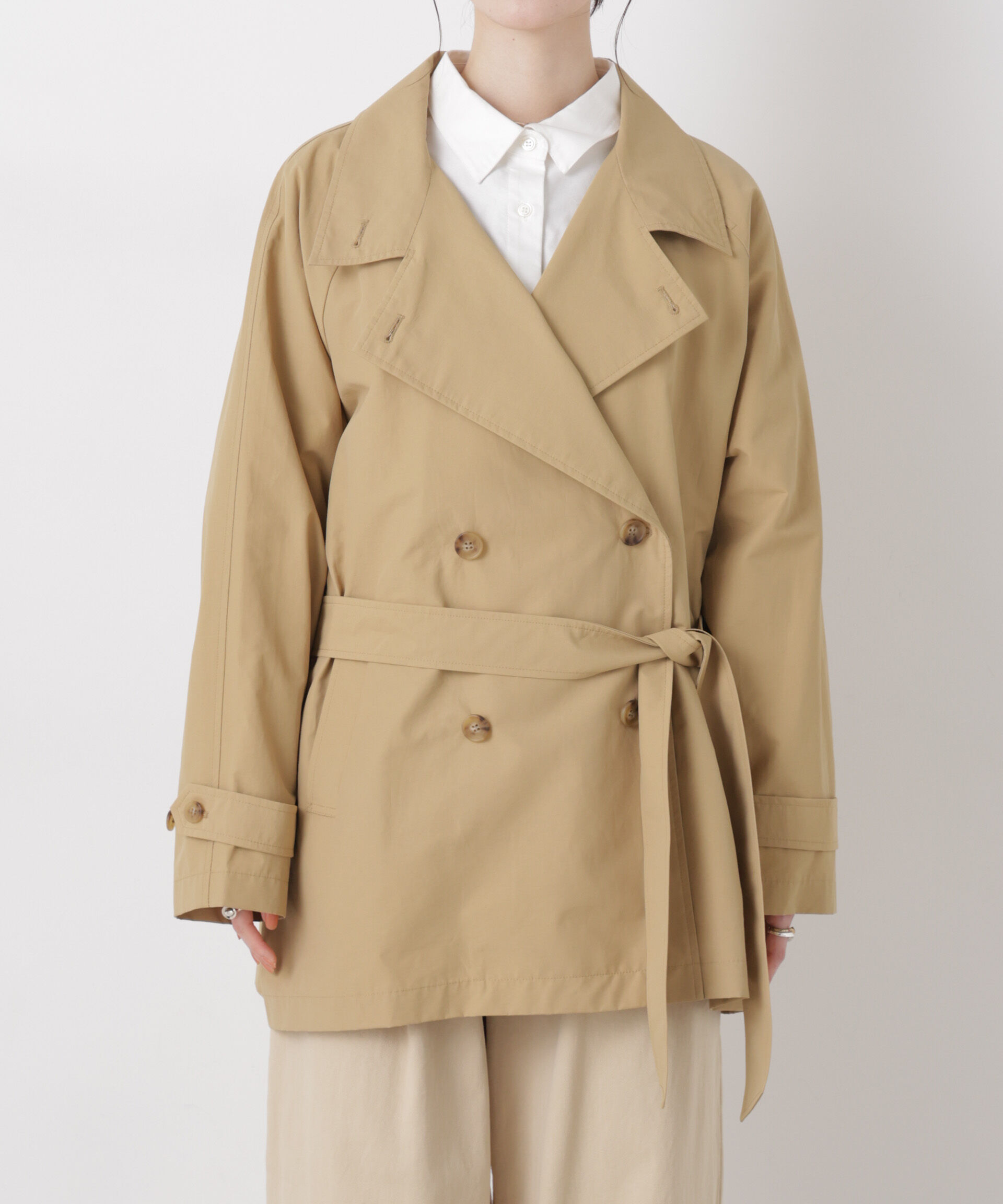 nano･universe「撥水&花粉ガード ショートトレンチコート」|その他|