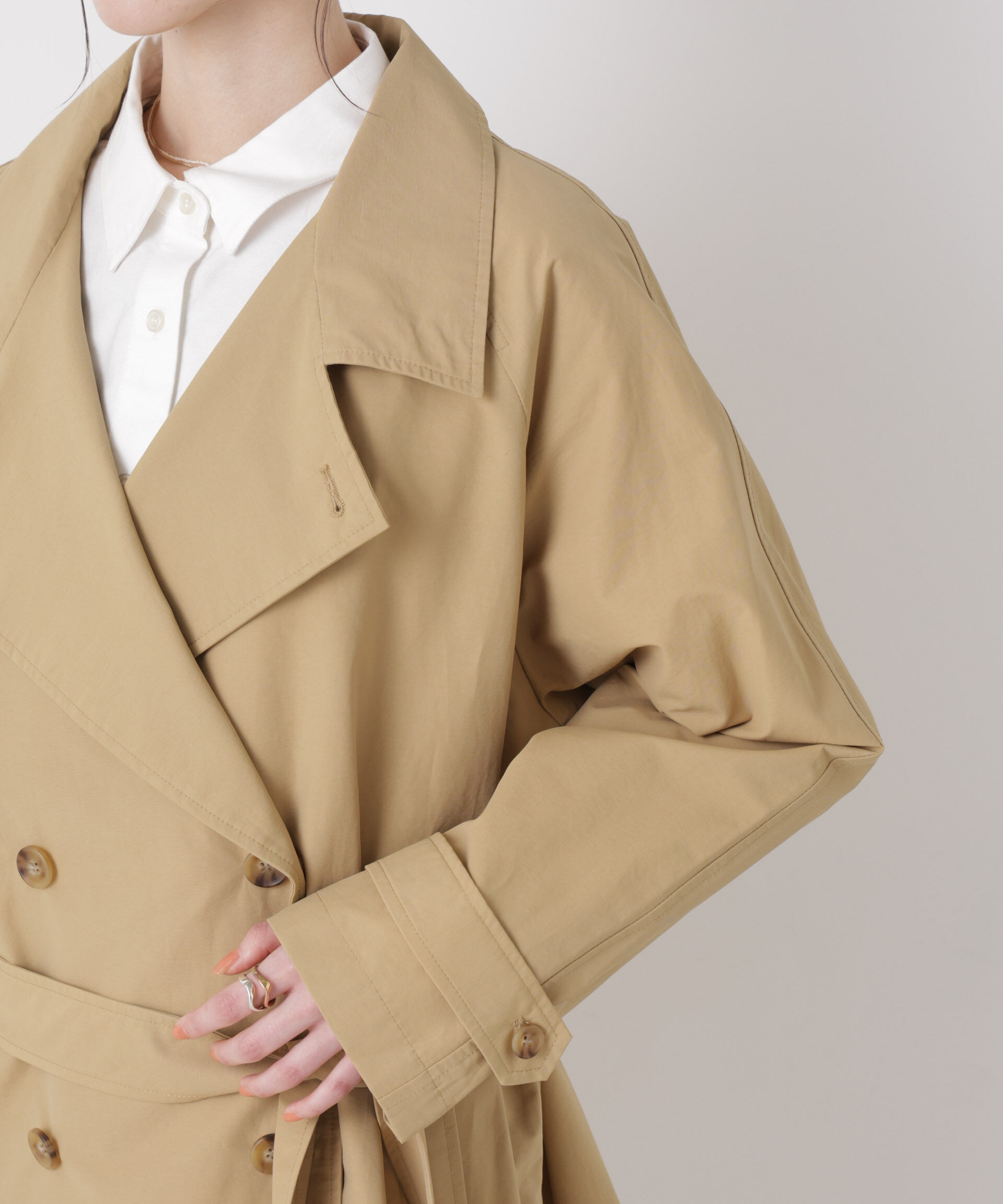 nano･universe「撥水&花粉ガード ショートトレンチコート」|その他|