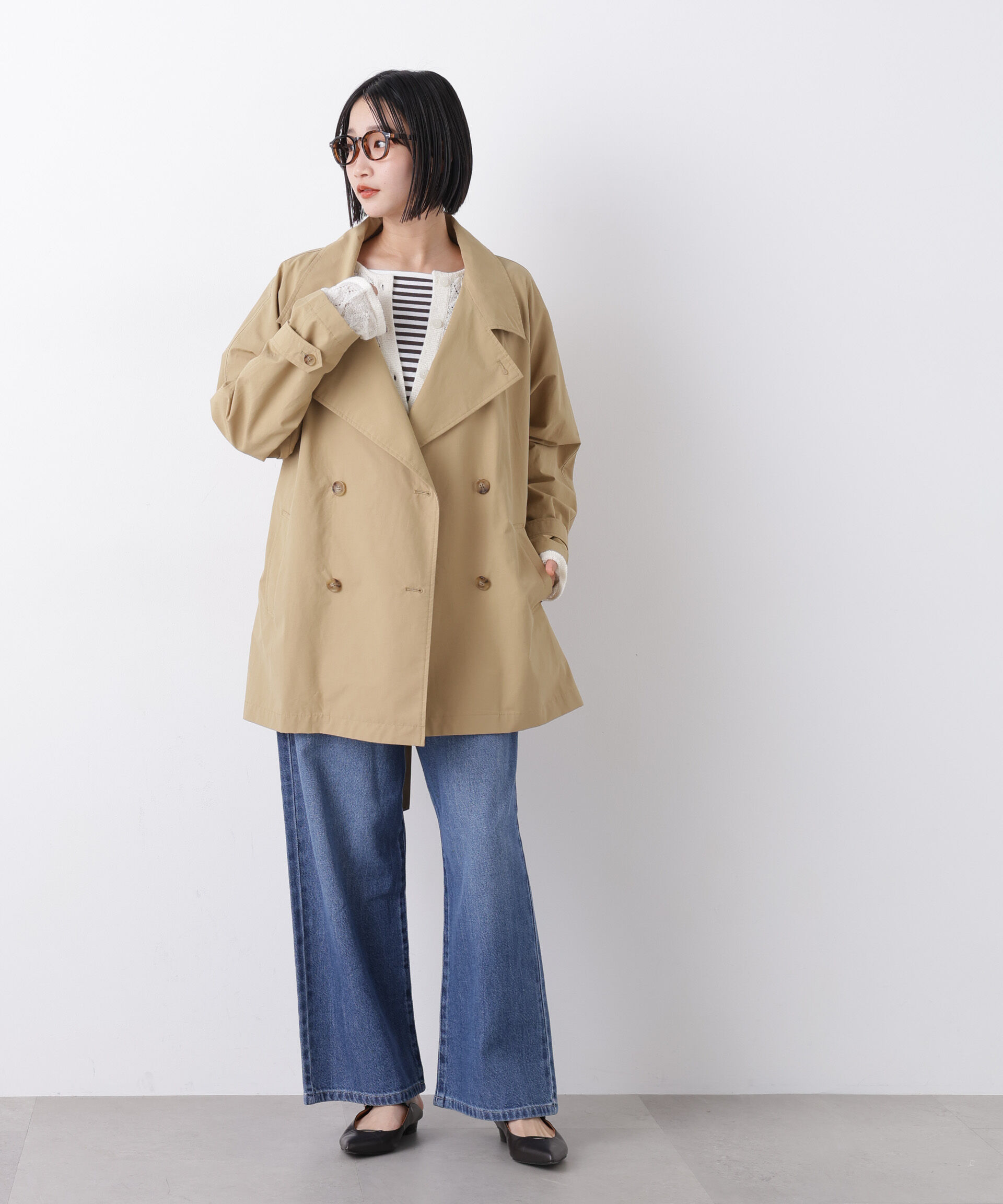 nano･universe「撥水&花粉ガード ショートトレンチコート」|その他|