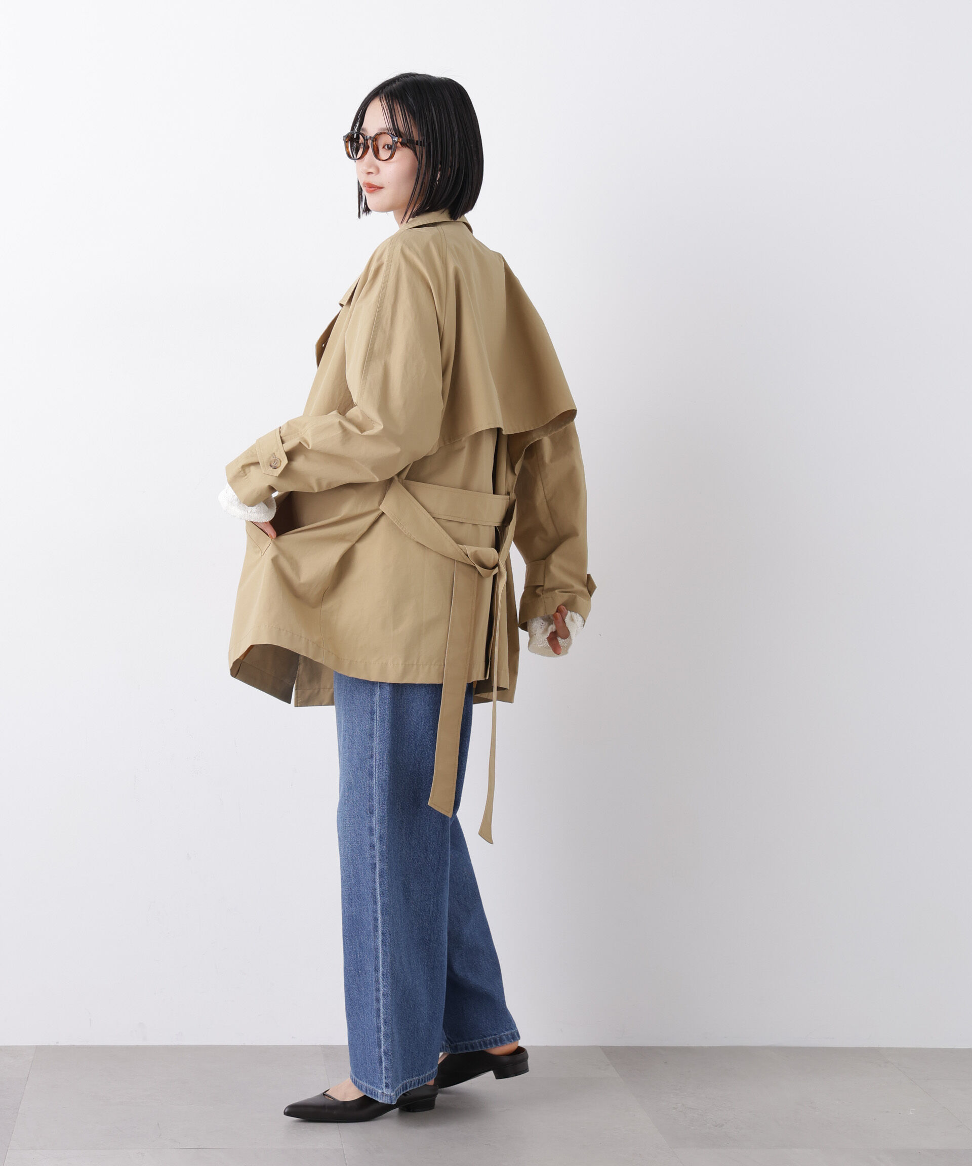 nano･universe「撥水&花粉ガード ショートトレンチコート」|その他|
