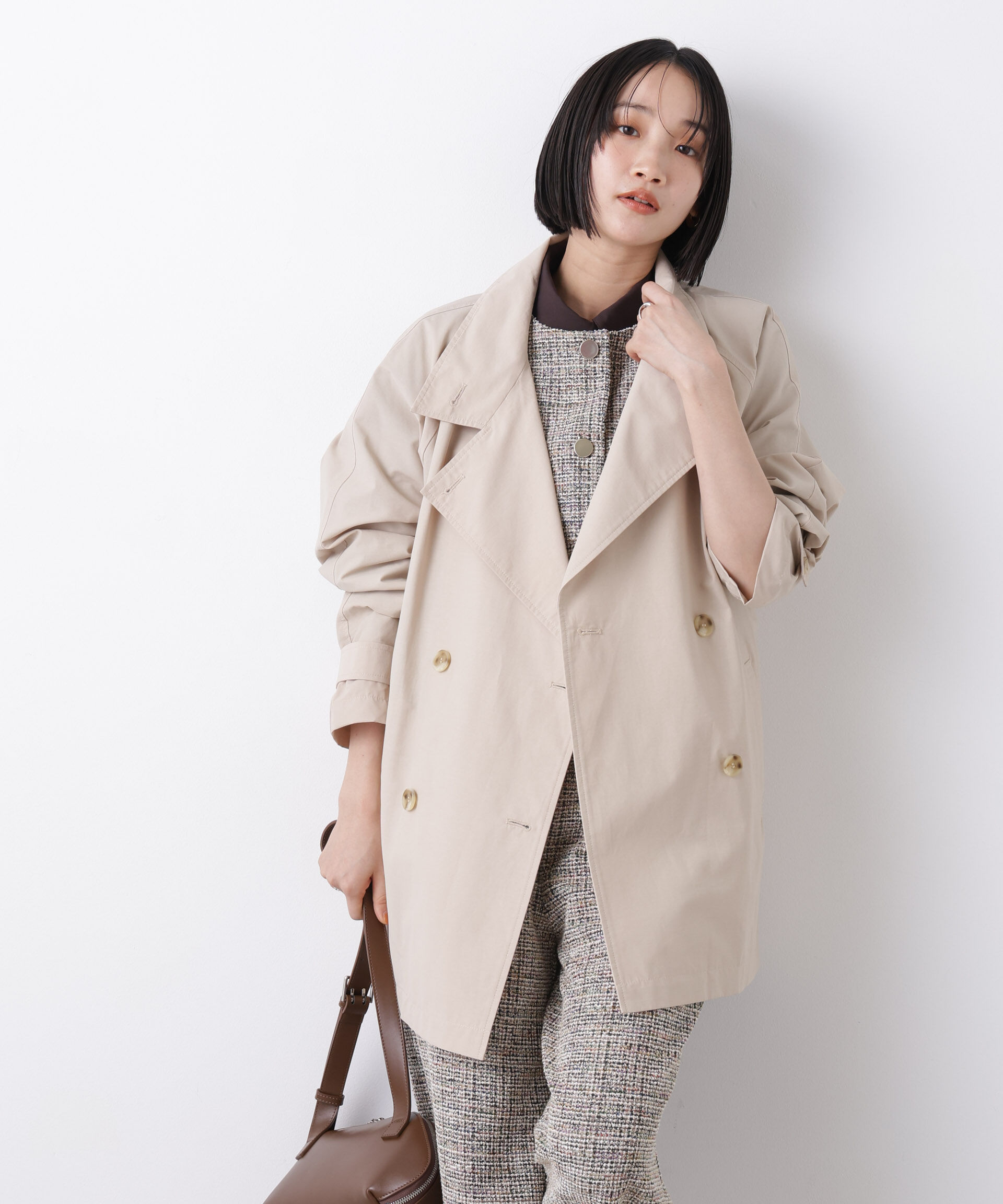 nano･universe「撥水&花粉ガード ショートトレンチコート」|その他|