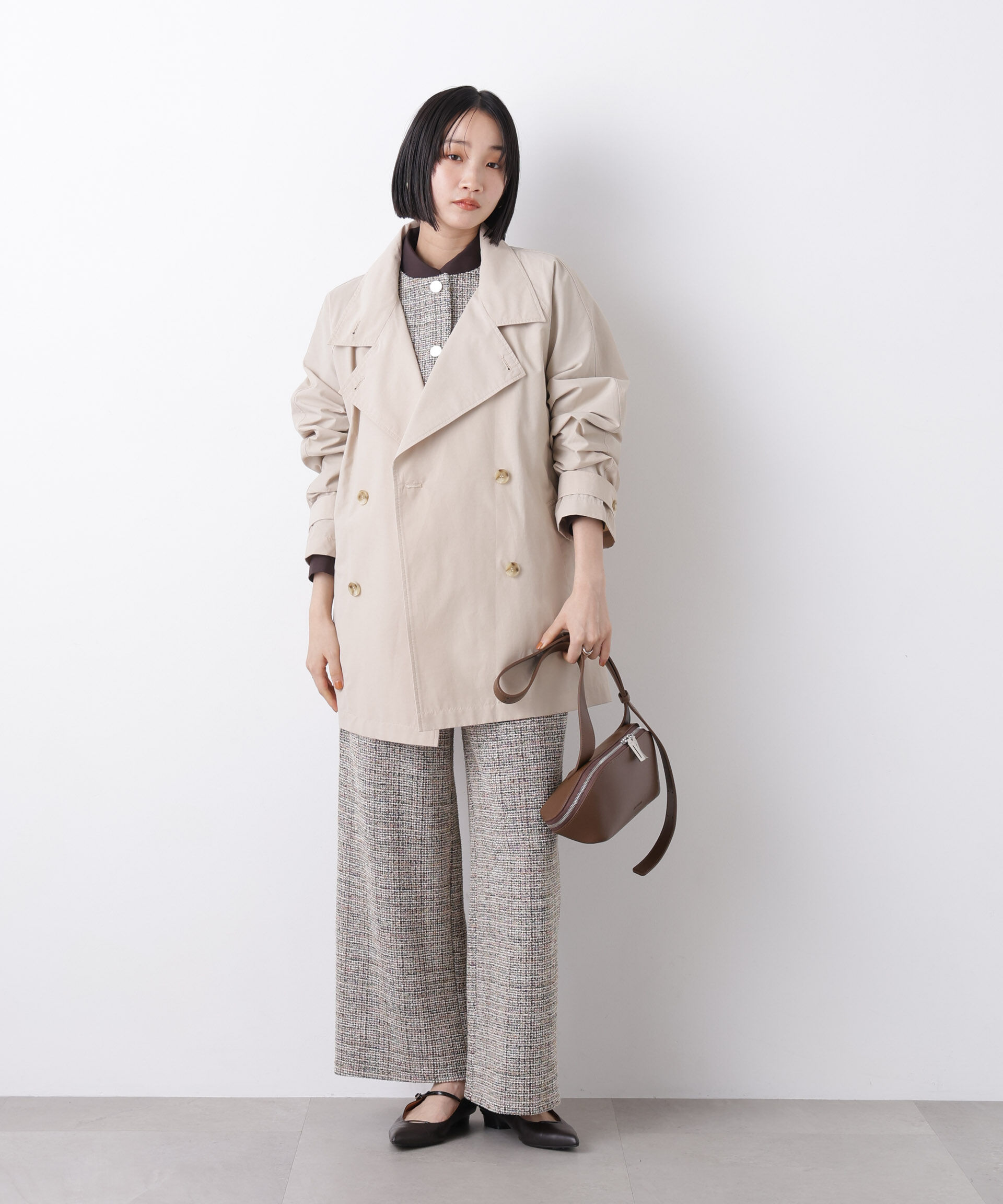 nano･universe「撥水&花粉ガード ショートトレンチコート」|その他|