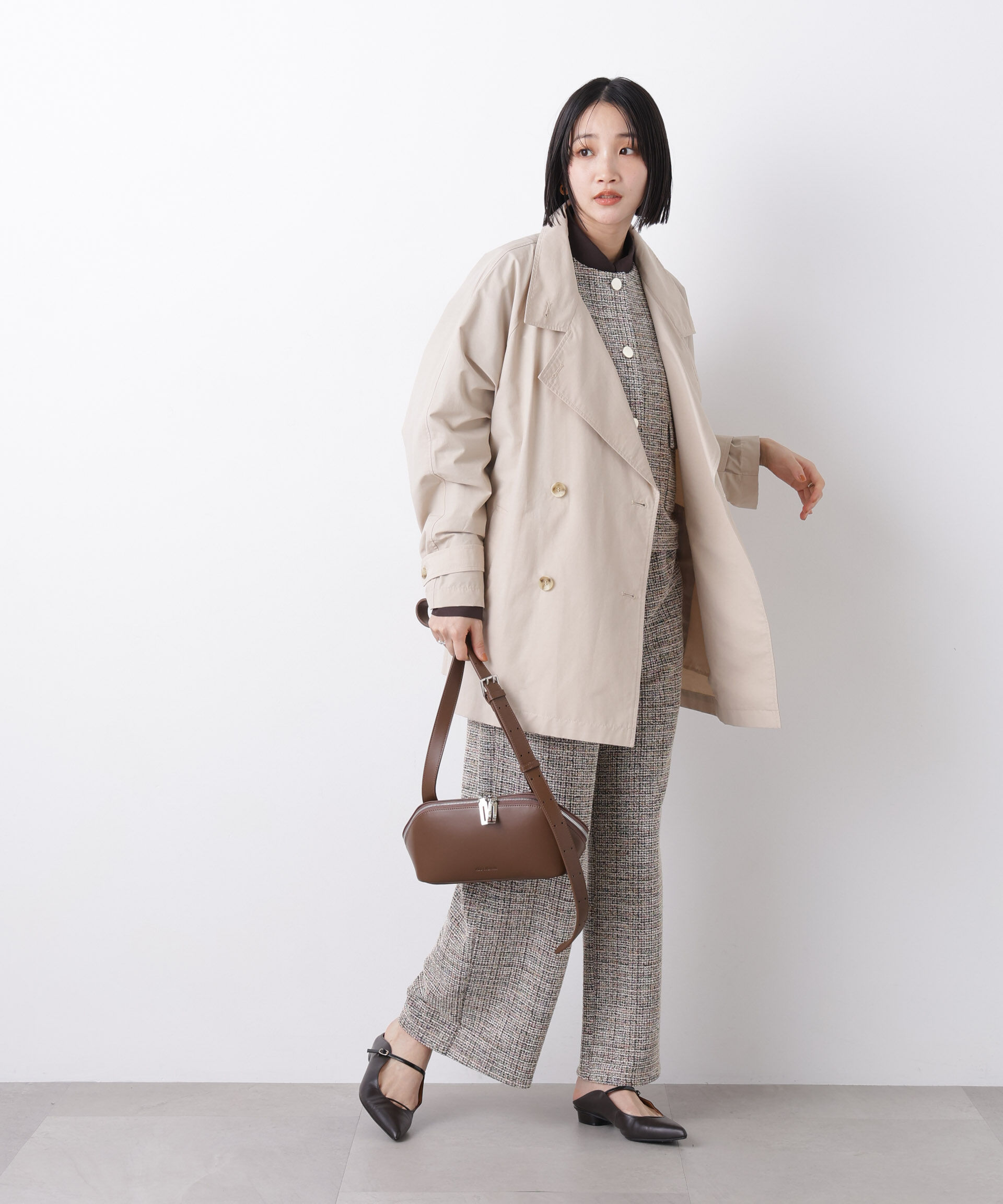 nano･universe「撥水&花粉ガード ショートトレンチコート」|その他|