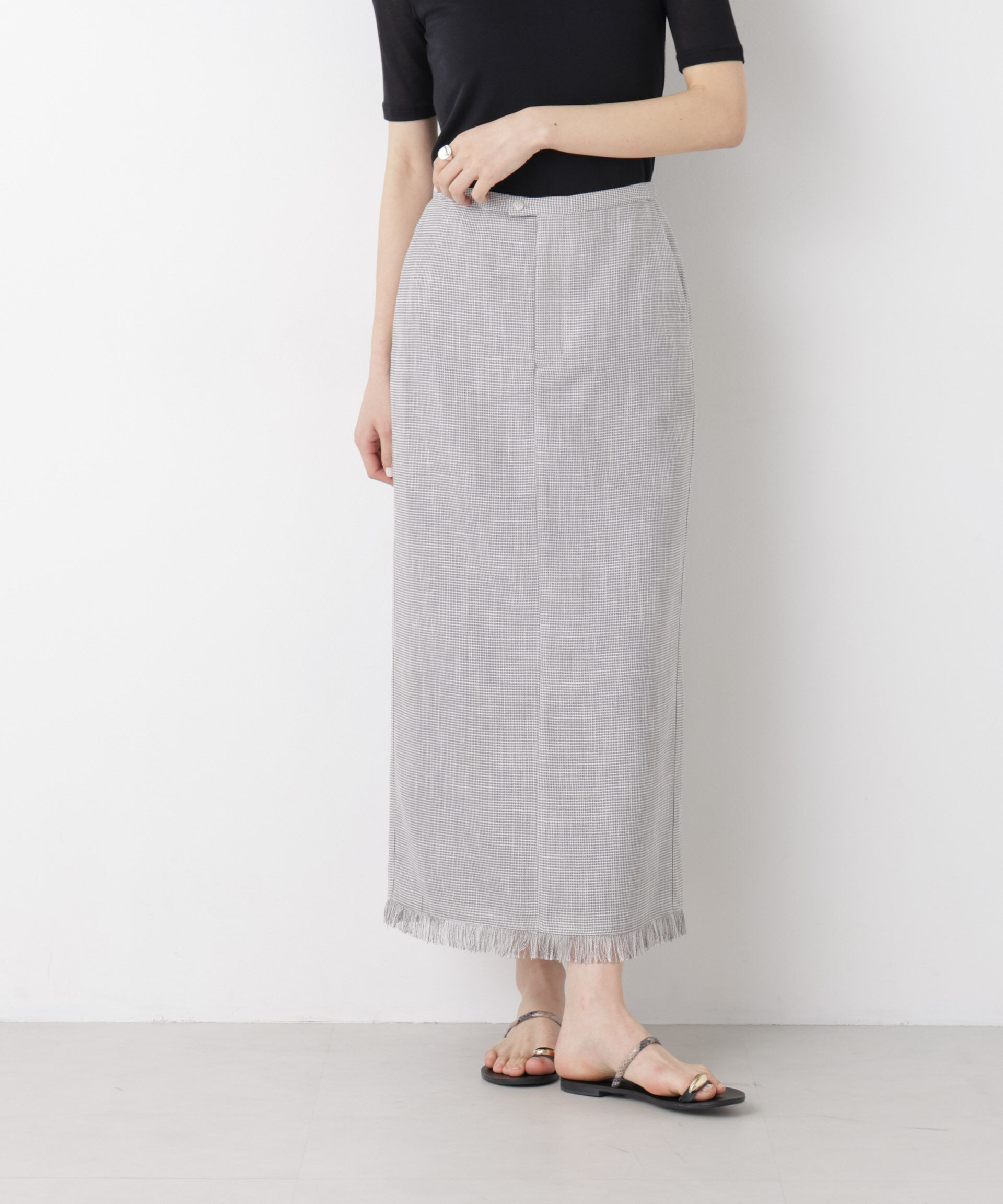 nano･universe「カラミ織りIラインスカート(セットアップ可)」|スカート|