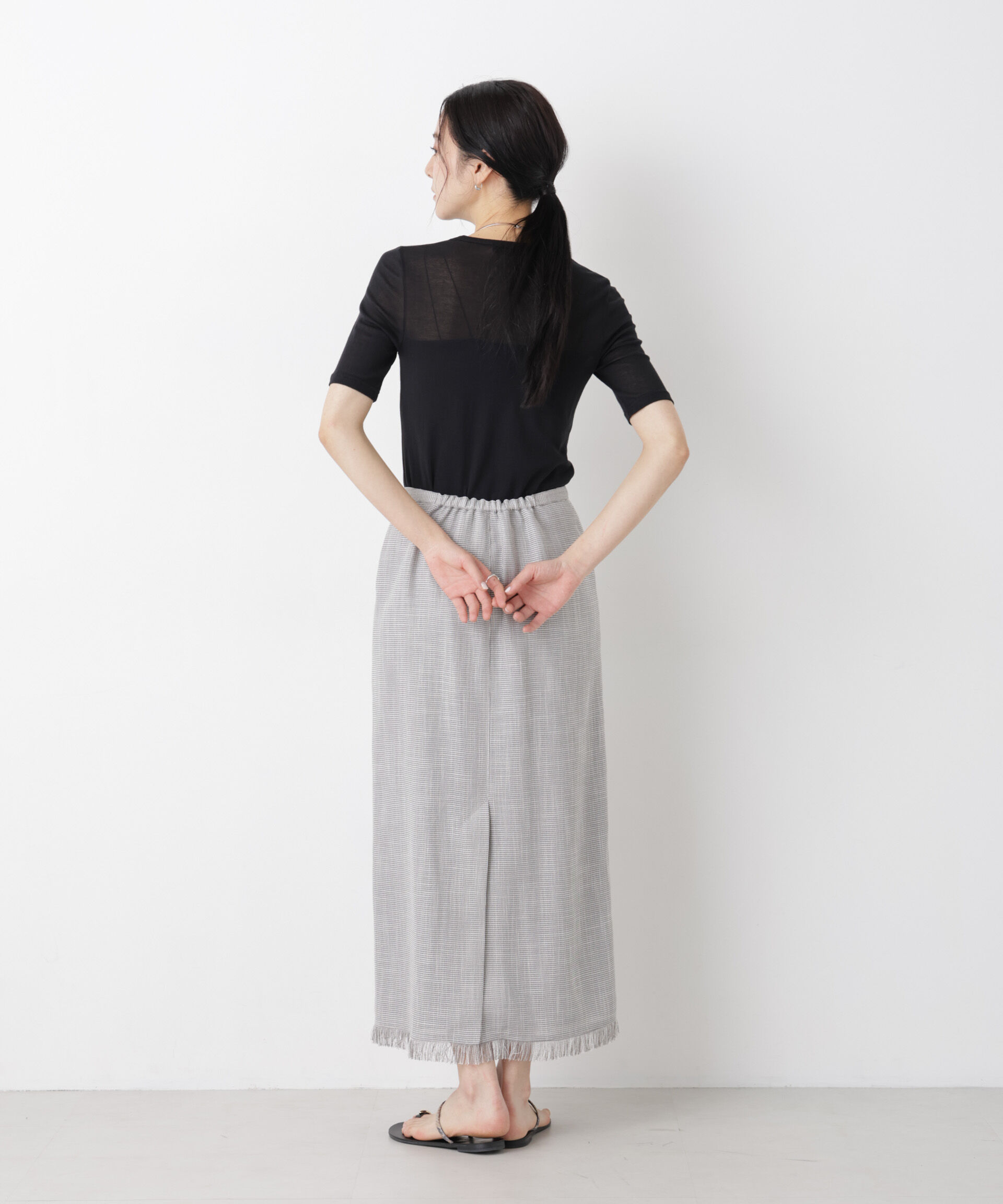 nano･universe「カラミ織りIラインスカート(セットアップ可)」|スカート|