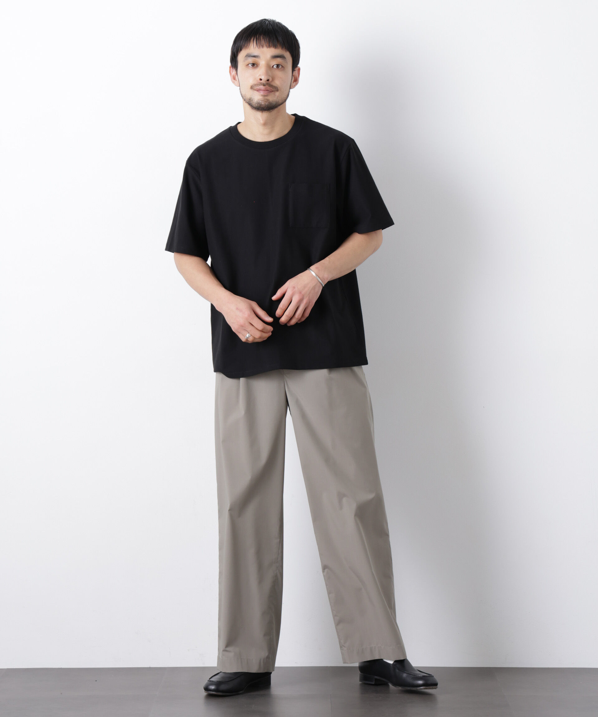 nano･universe「｢Meaningful Continuity｣coveross(R) ﾂｲﾙ調 冷感ﾌﾟﾚｰﾃｨﾝｸﾞ天竺 ﾎﾟ  」|Tシャツ・カットソー|