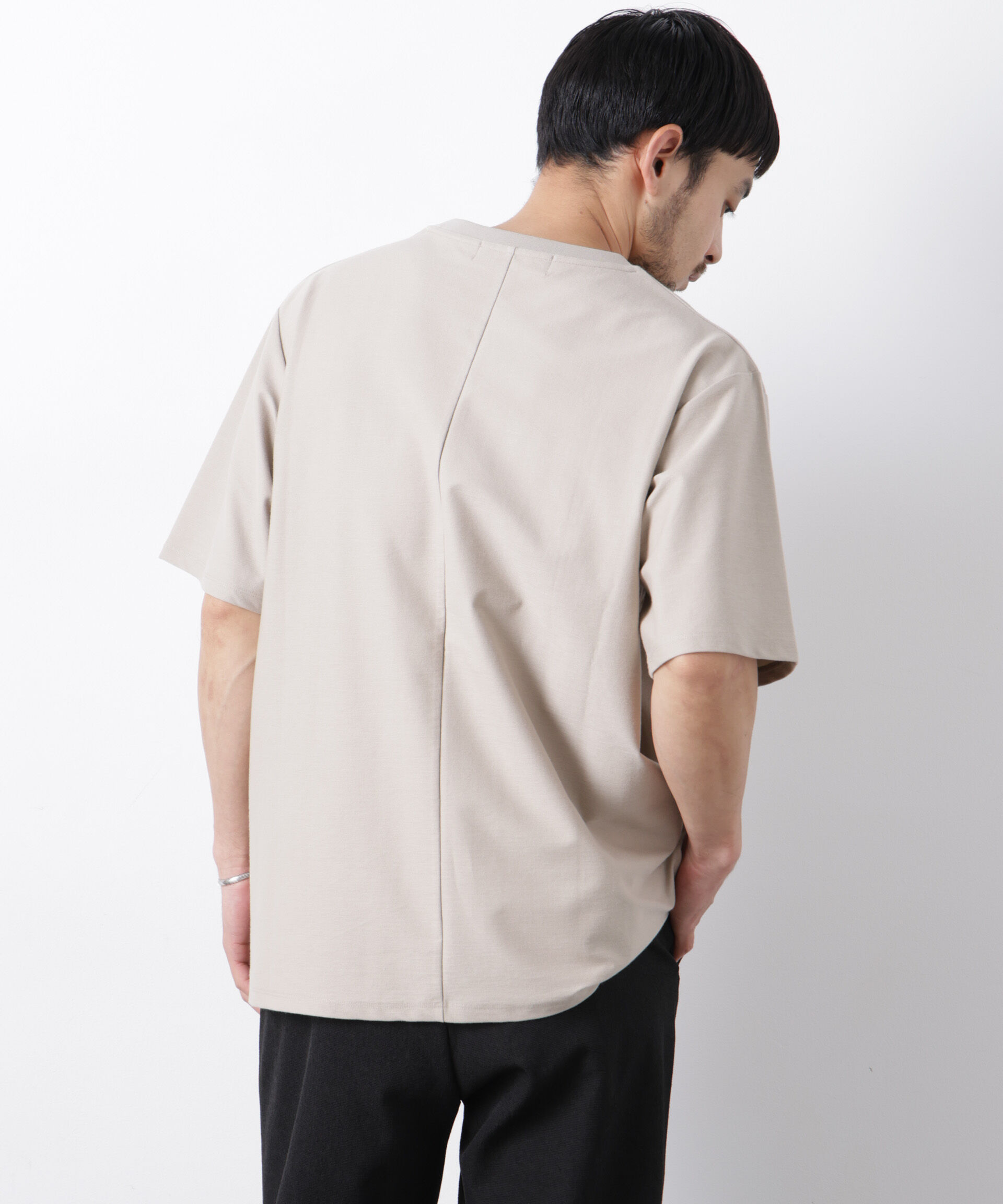 nano･universe「｢Meaningful Continuity｣coveross(R) ﾂｲﾙ調 冷感ﾌﾟﾚｰﾃｨﾝｸﾞ天竺 ﾎﾟ  」|Tシャツ・カットソー|