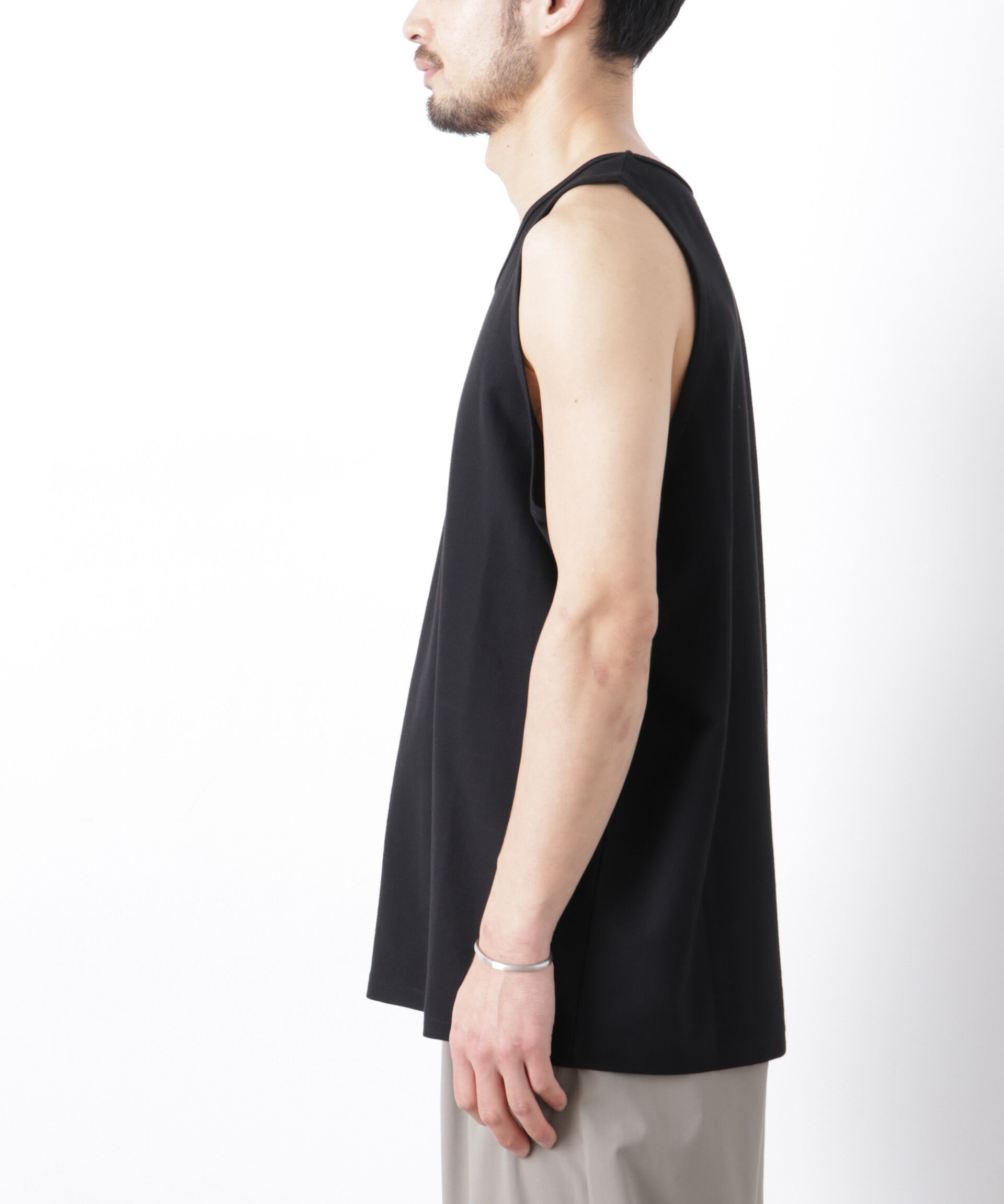 nano･universe「｢Meaningful Continuity｣coveross(R) ﾂｲﾙ調 冷感ﾌﾟﾚｰﾃｨﾝｸﾞ天竺 ﾀﾝ  」|Tシャツ・カットソー|