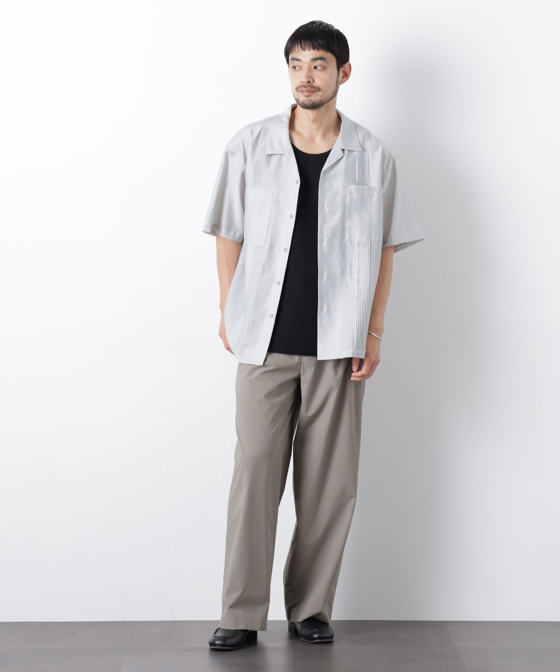 nano･universe「｢Meaningful Continuity｣coveross(R) ﾂｲﾙ調 冷感ﾌﾟﾚｰﾃｨﾝｸﾞ天竺 ﾀﾝ  」|Tシャツ・カットソー|