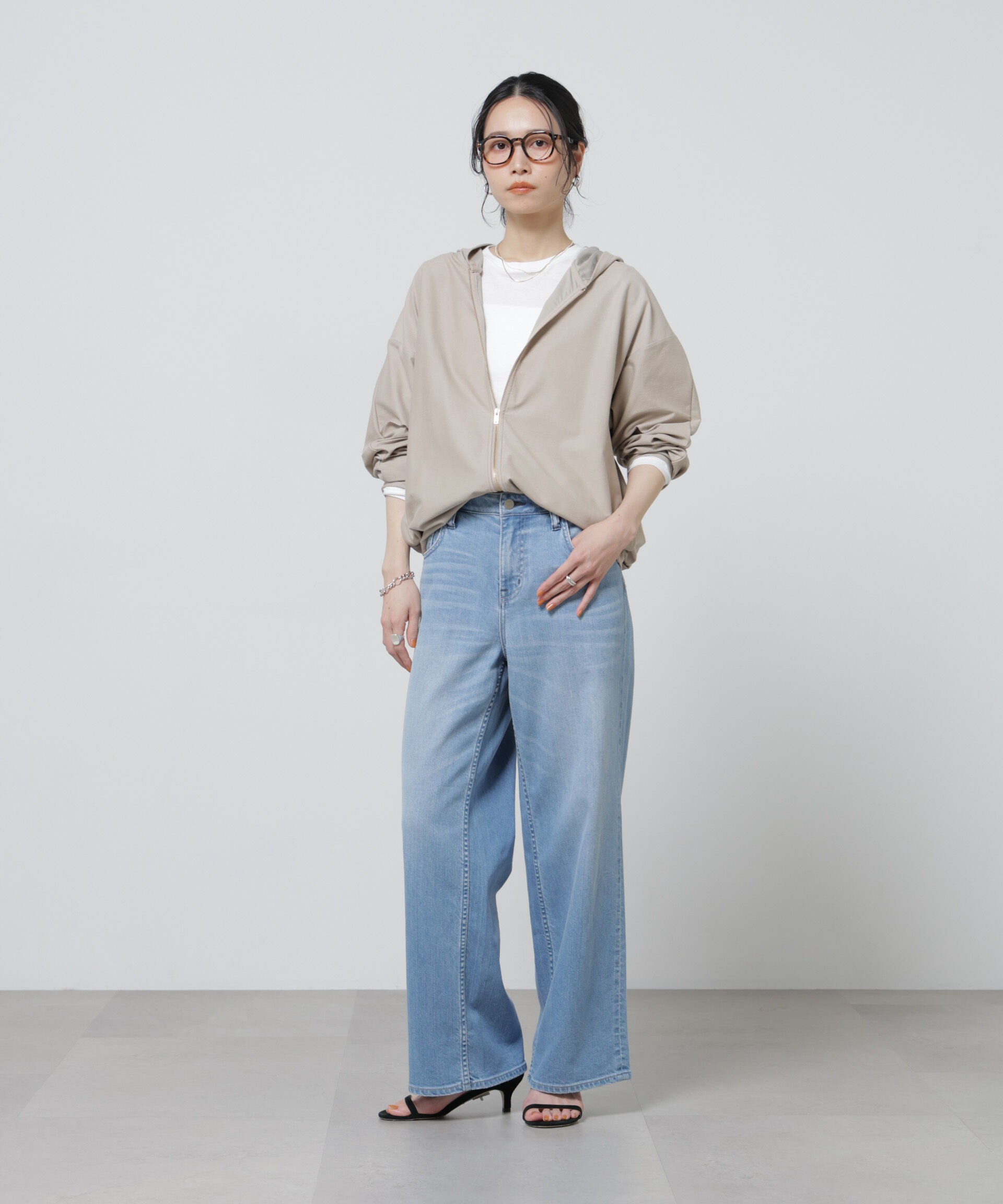 nano･universe「「Meaningful Continuity」coveross(R)ツイル調冷感プレーティング天竺パーカー」|Tシャツ・カットソー|