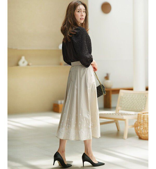 組曲「レースパネルプリント タックフレアスカート」|スカート|