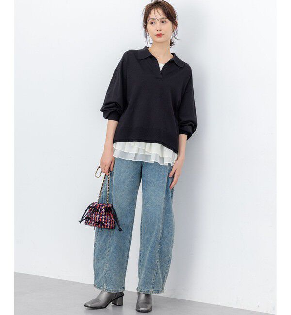 組曲「【加藤ローサさん着用】ポロ襟ストレッチニット」|ニット・セーター|