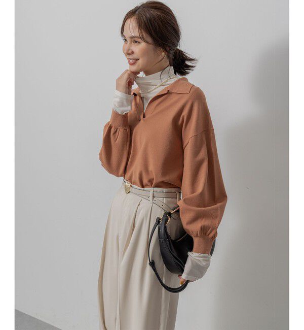 組曲「【加藤ローサさん着用】ポロ襟ストレッチニット」|ニット・セーター|