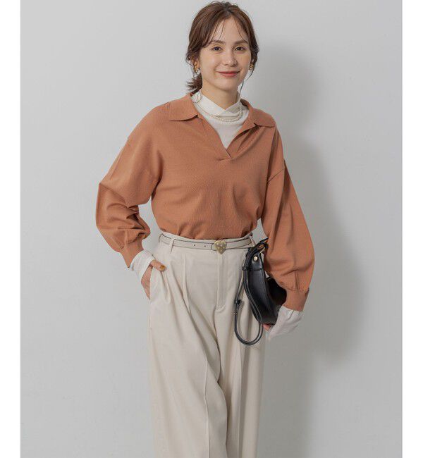 組曲「【加藤ローサさん着用】ポロ襟ストレッチニット」|ニット・セーター|