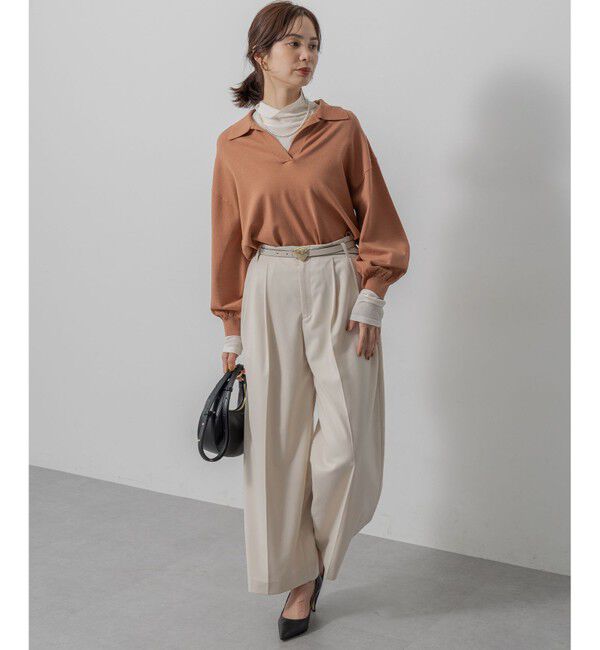 組曲「【加藤ローサさん着用】ポロ襟ストレッチニット」|ニット・セーター|