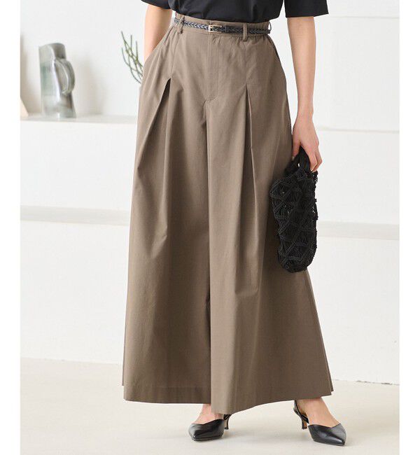 自由区「【XSサイズ～/洗える】ストレッチタイプライター ワイドパンツ」|その他|ブラウン系