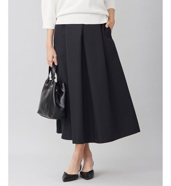 自由区「【洗える】タフタタック スカート」|スカート|ブラック