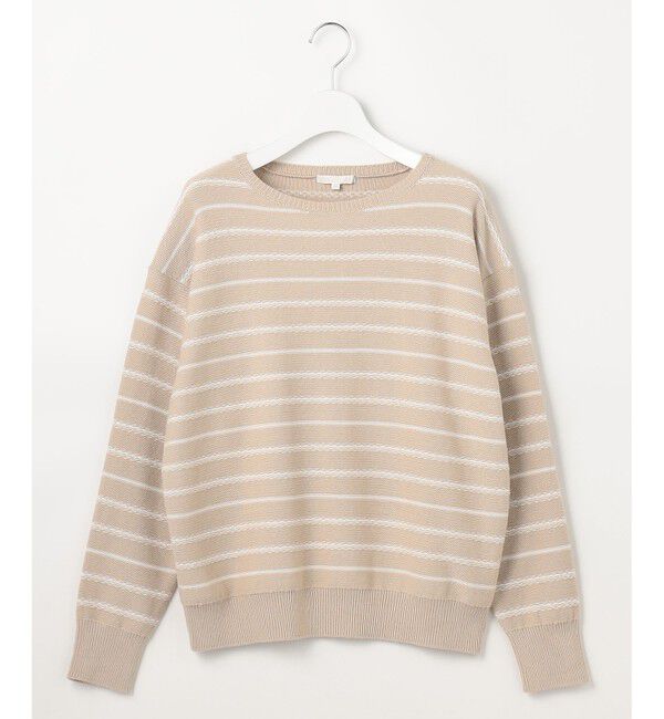 自由区「【ベーシック・着回し抜群】コットンポリミドルゲージボーダー ニット」|ニット・セーター|