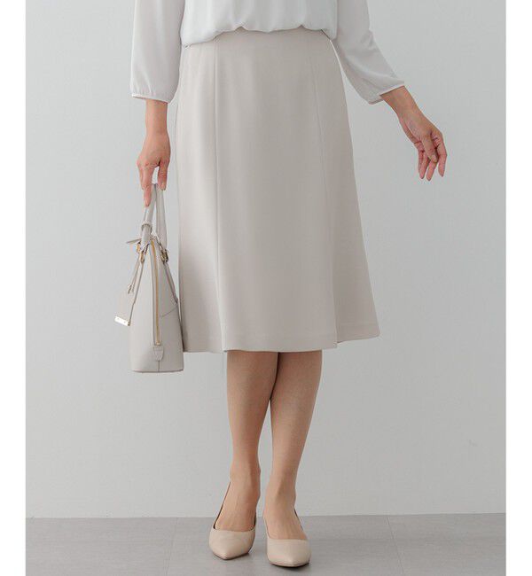 23区「【セットアップ対応】トリアセダブルジョーゼット スカート」|スカート|ベージュ系