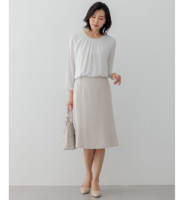 23区「【セットアップ対応】トリアセダブルジョーゼット スカート」|スカート|