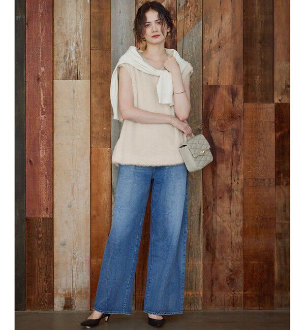 23区「【SLOW/一部店舗限定】BAGGIE DENIM ワイドレッグ パンツ」|デニム|