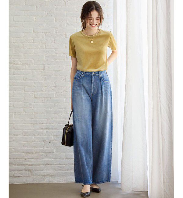 23区「【SLOW/一部店舗限定】BAGGIE DENIM ワイドレッグ パンツ」|デニム|